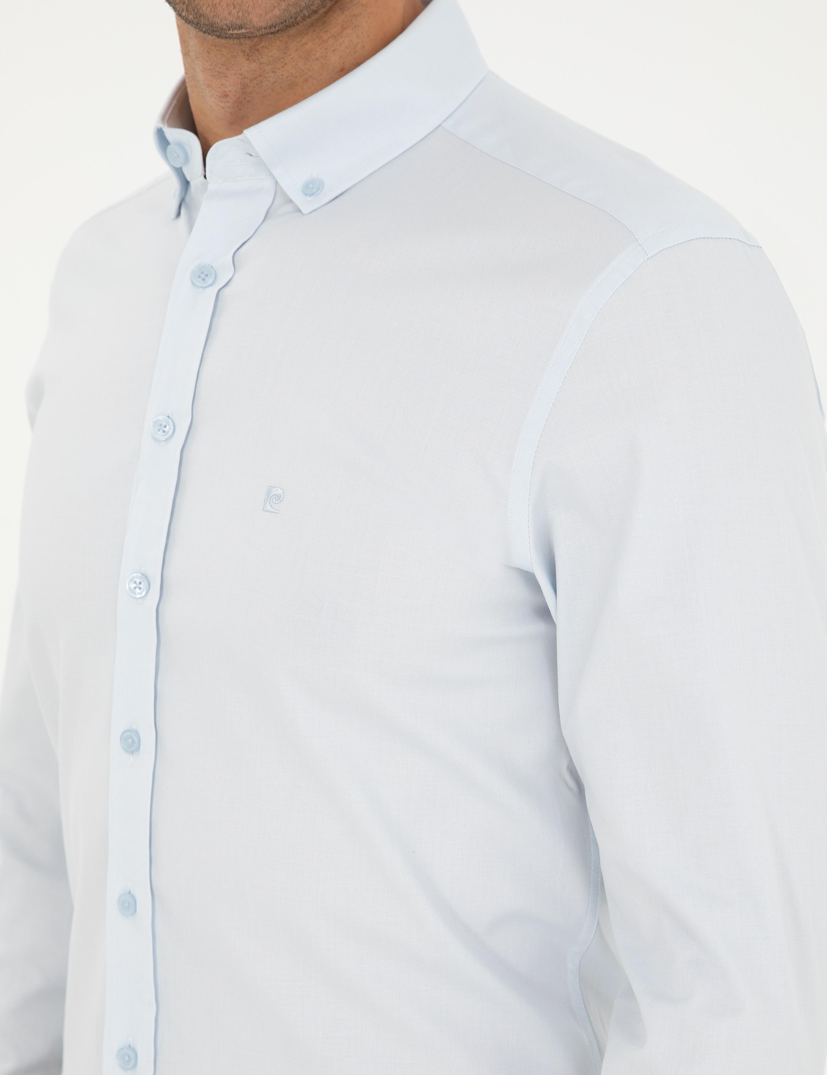 Açık Mavi Slim Fit Uzun Kollu Gömlek