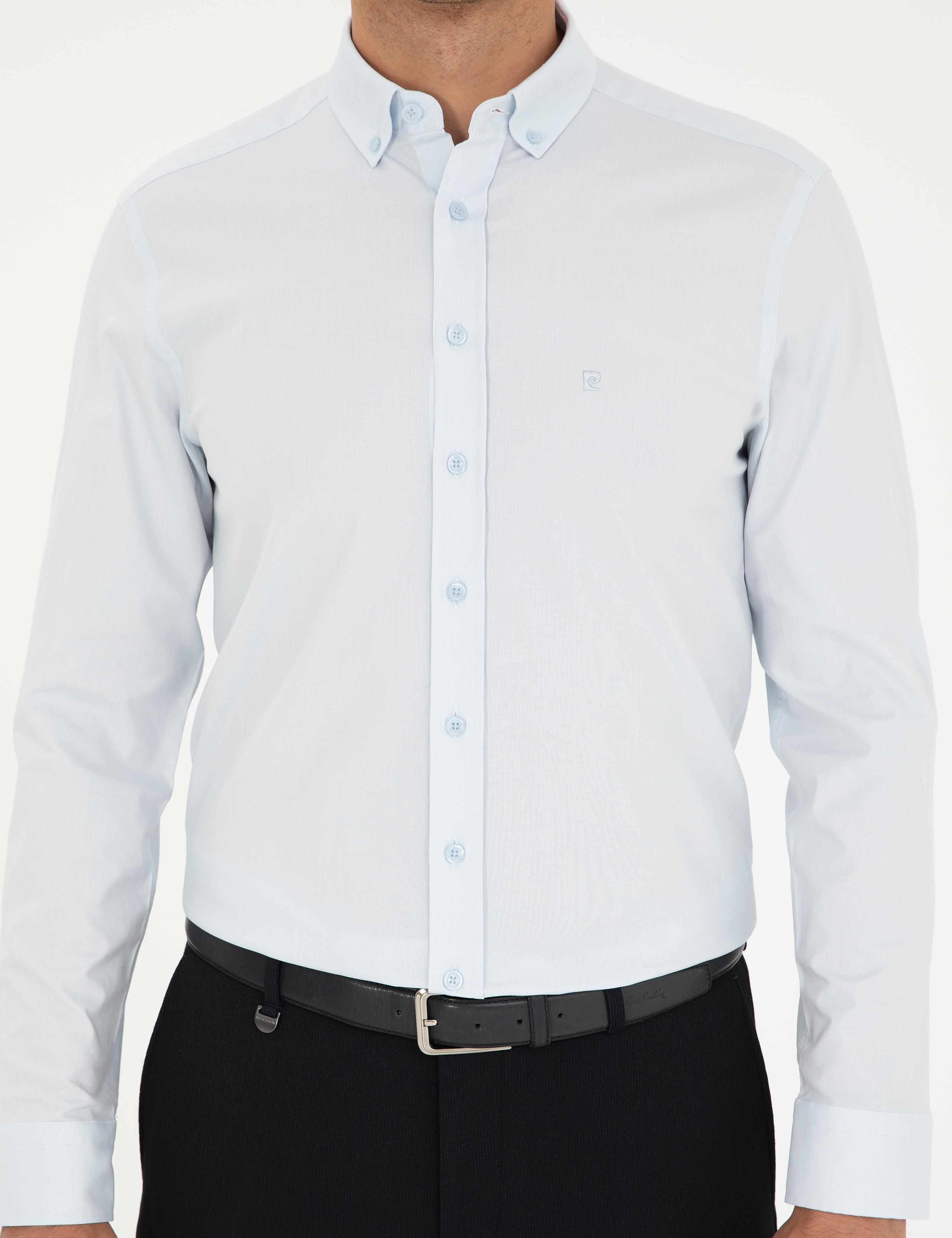 Açık Mavi Slim Fit Uzun Kollu Gömlek