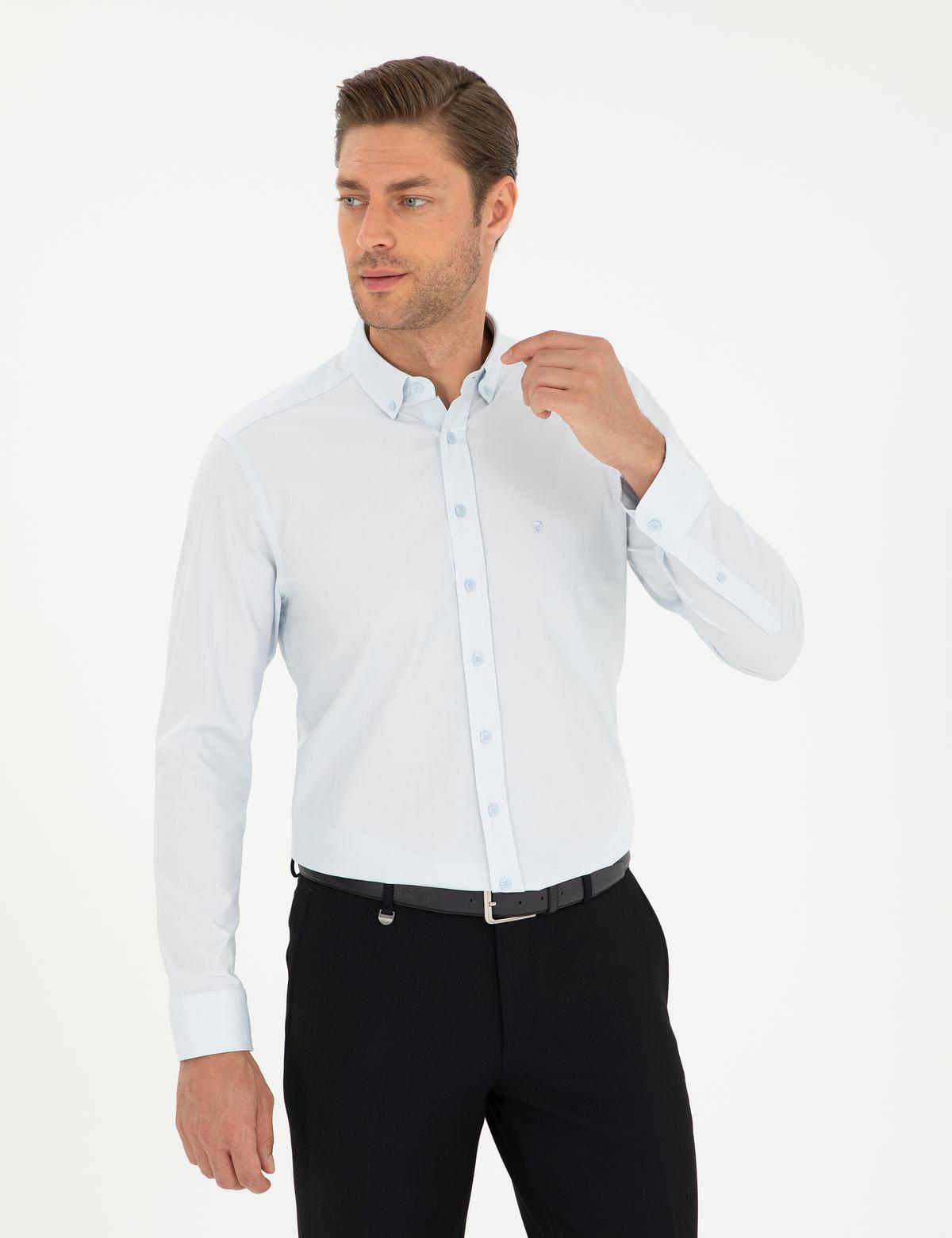 Açık Mavi Slim Fit Uzun Kollu Gömlek