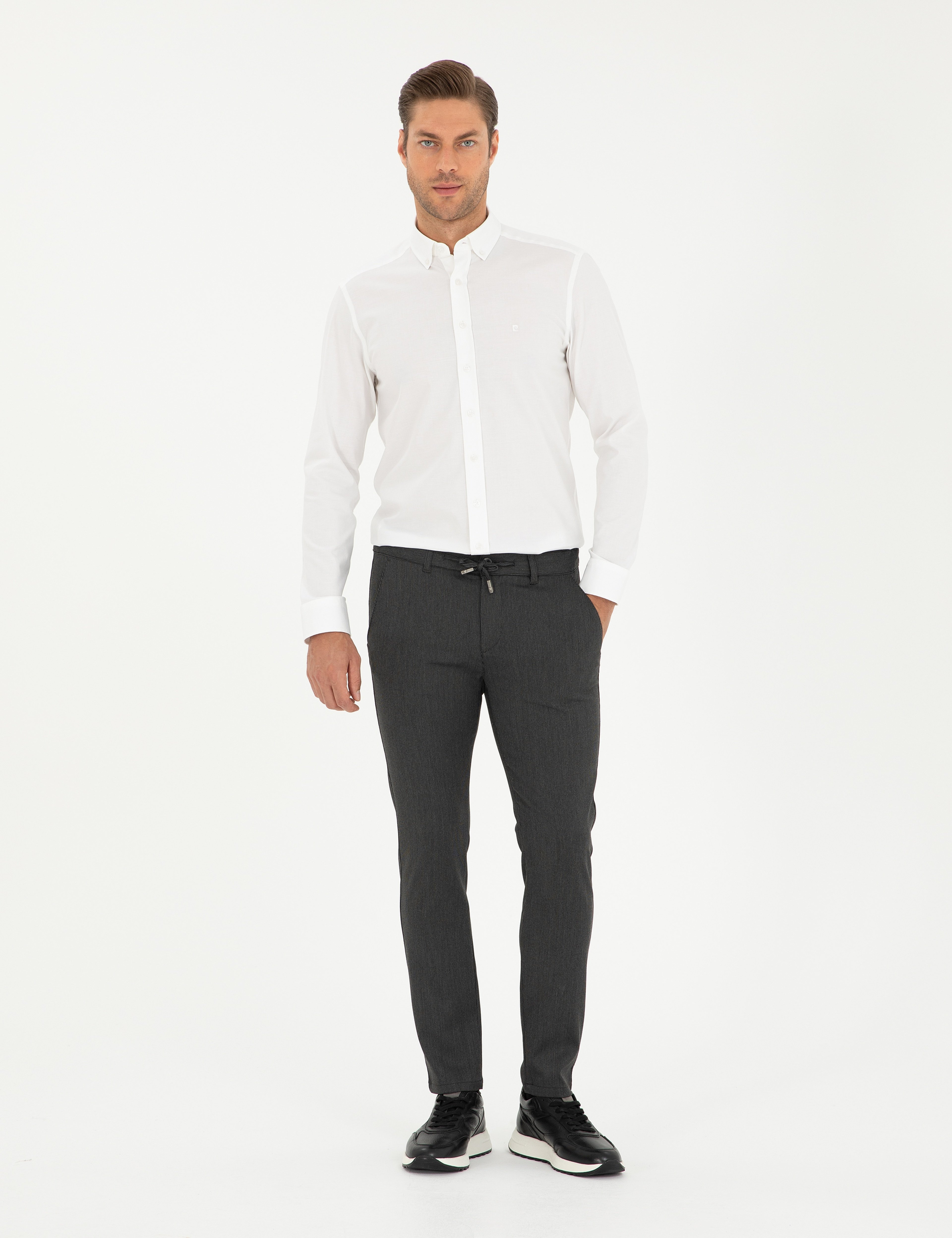 Beyaz Slim Fit Uzun Kollu Gömlek - Image 4