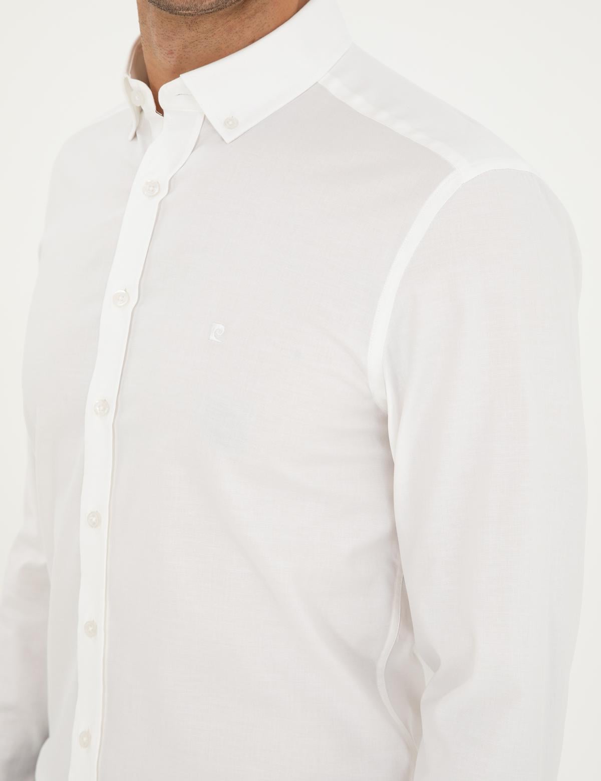 Beyaz Slim Fit Uzun Kollu Gömlek - 50295909007