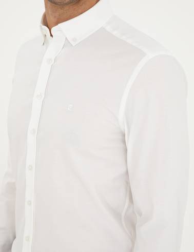 Beyaz Slim Fit Uzun Kollu Gömlek