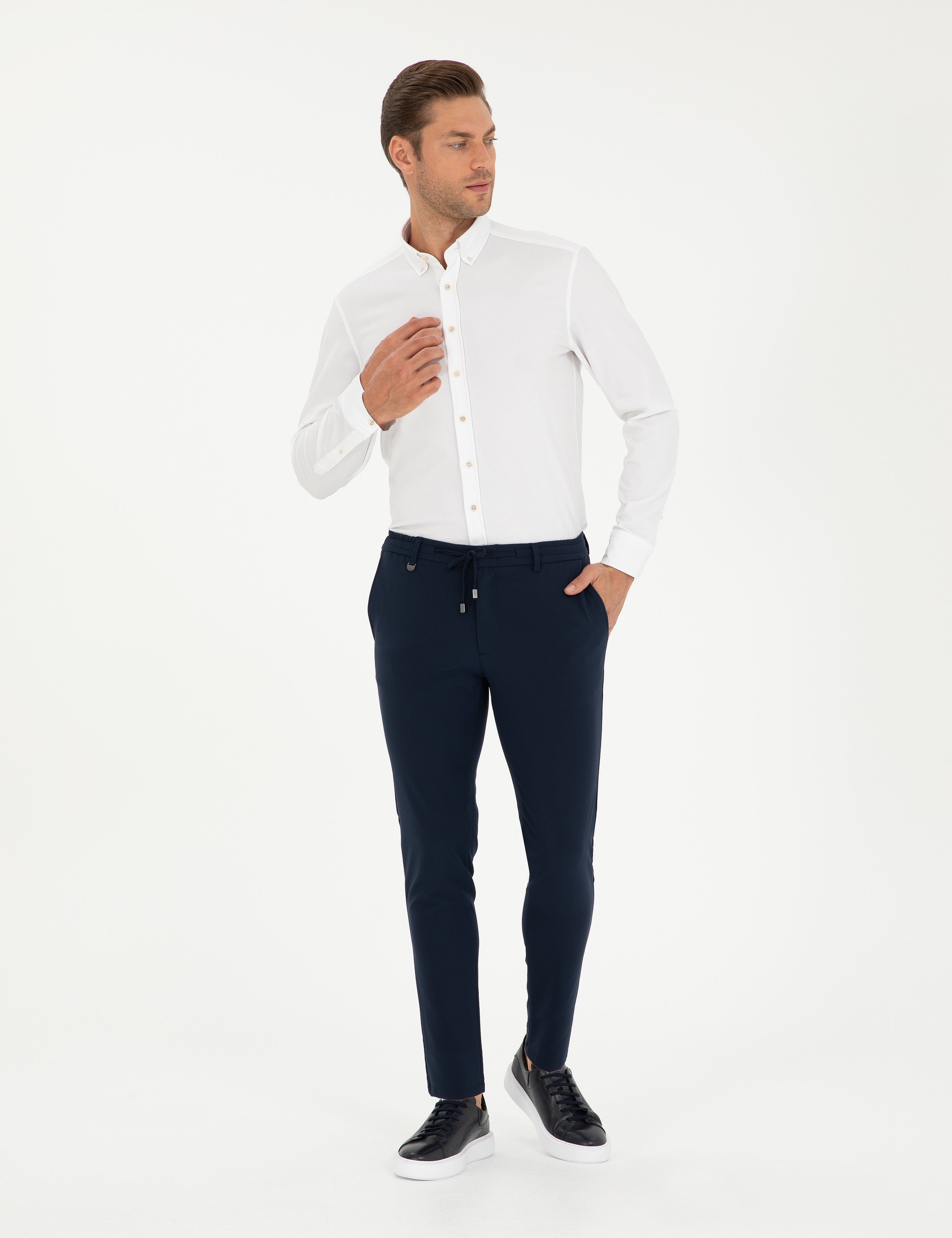 Lacivert Klasik Jogger Pantolon