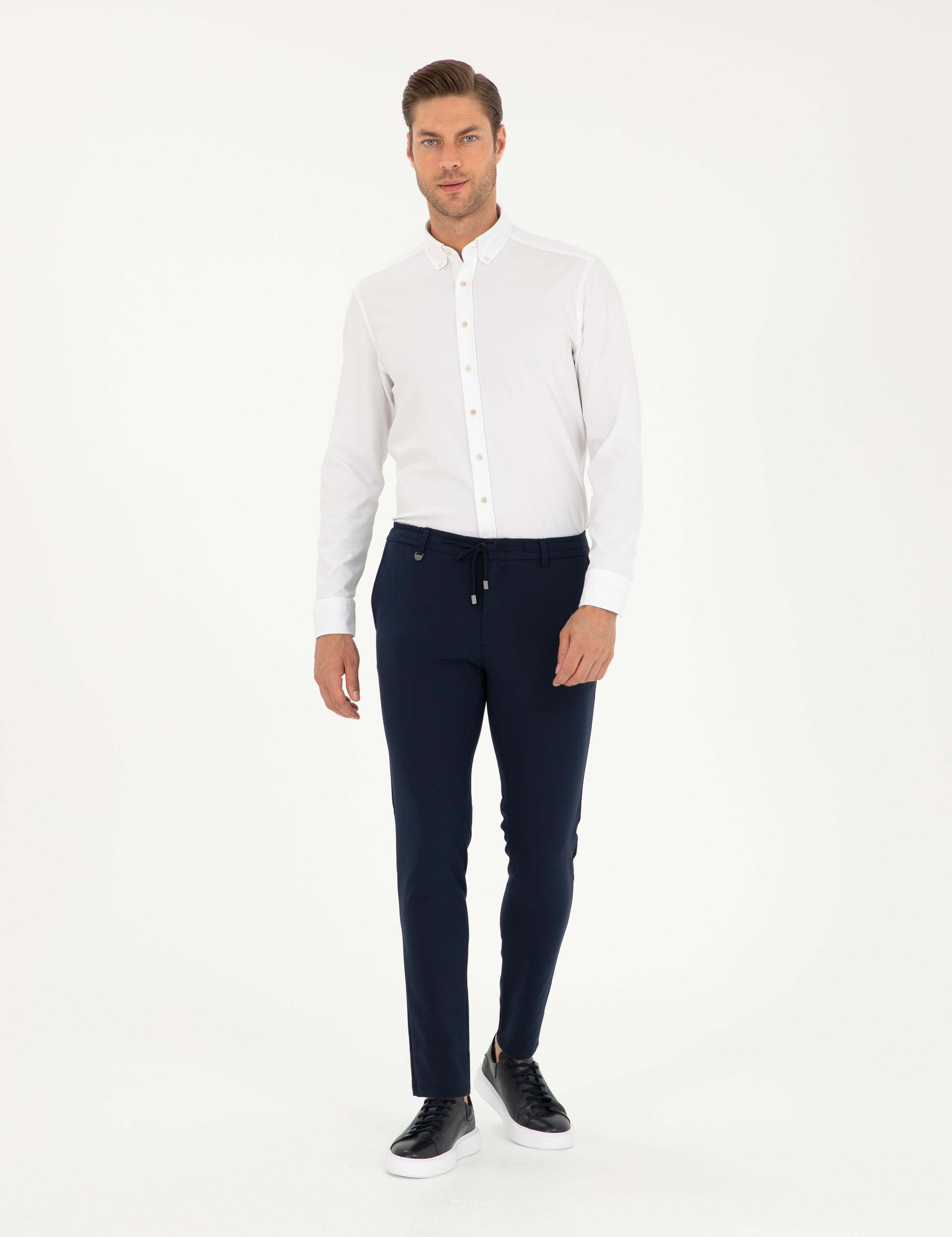 Lacivert Klasik Jogger Pantolon