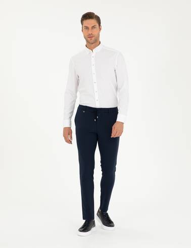 Lacivert Klasik Jogger Pantolon