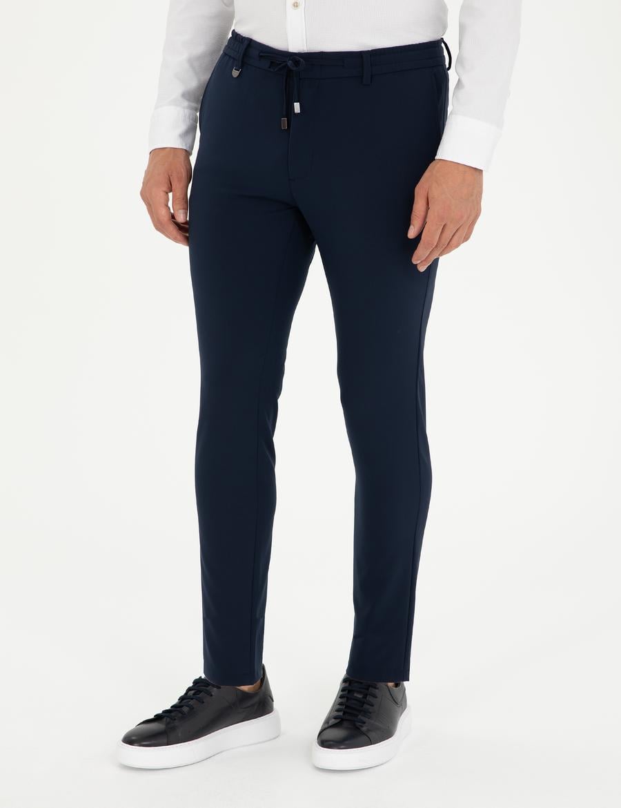 Lacivert Klasik Jogger Pantolon