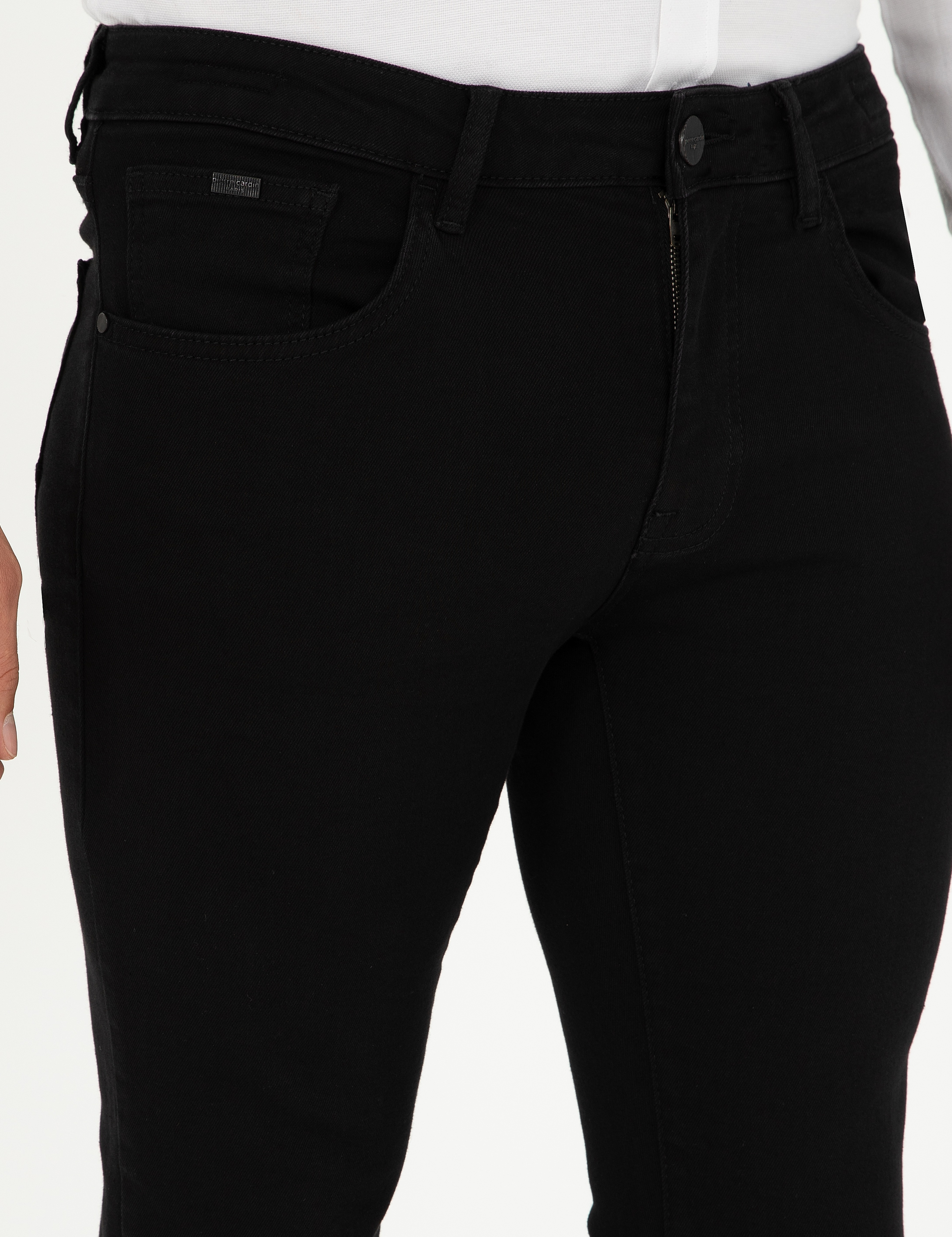Siyah Slim Fit Jean Pantolon - Image 5