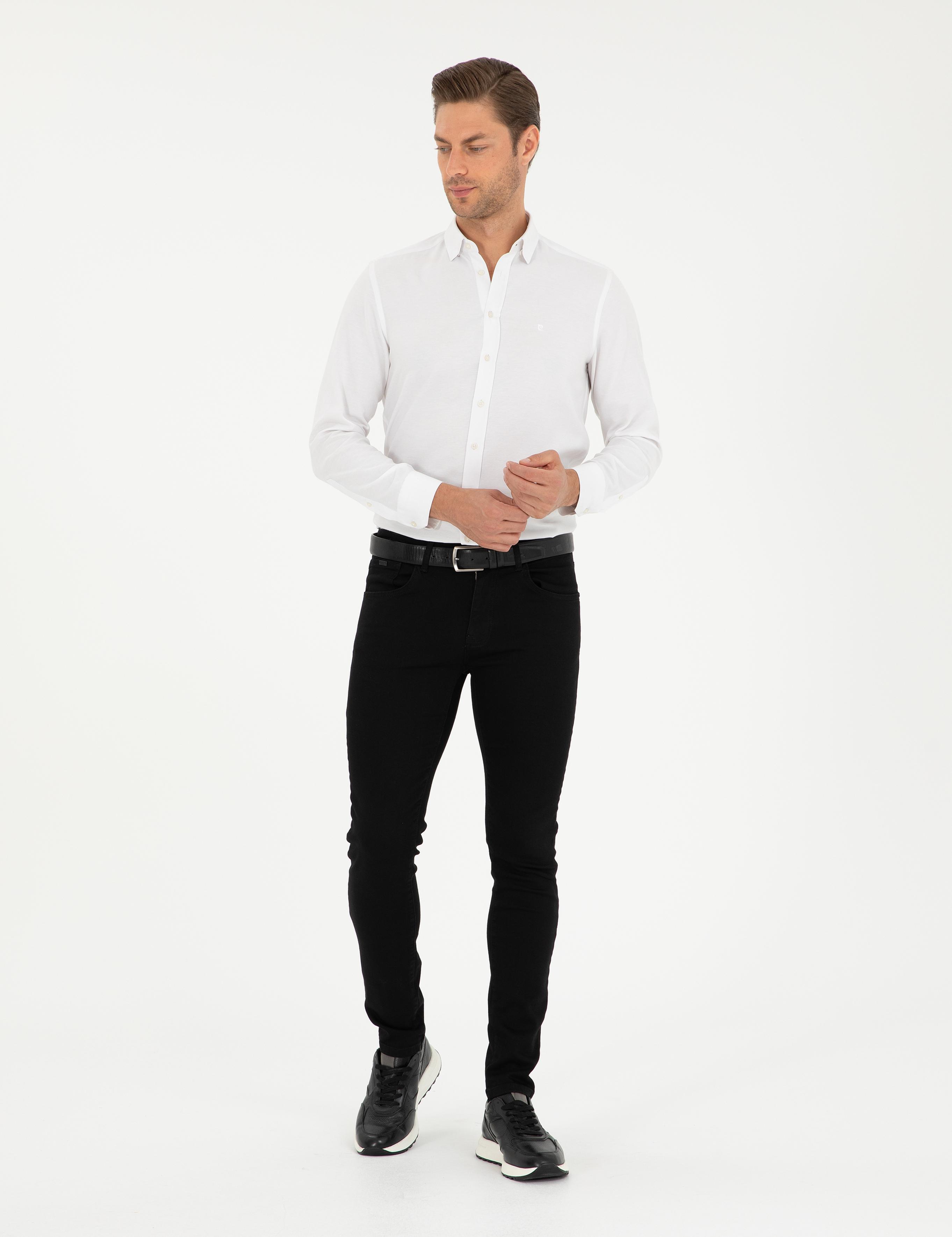 Siyah Slim Fit Jean Pantolon