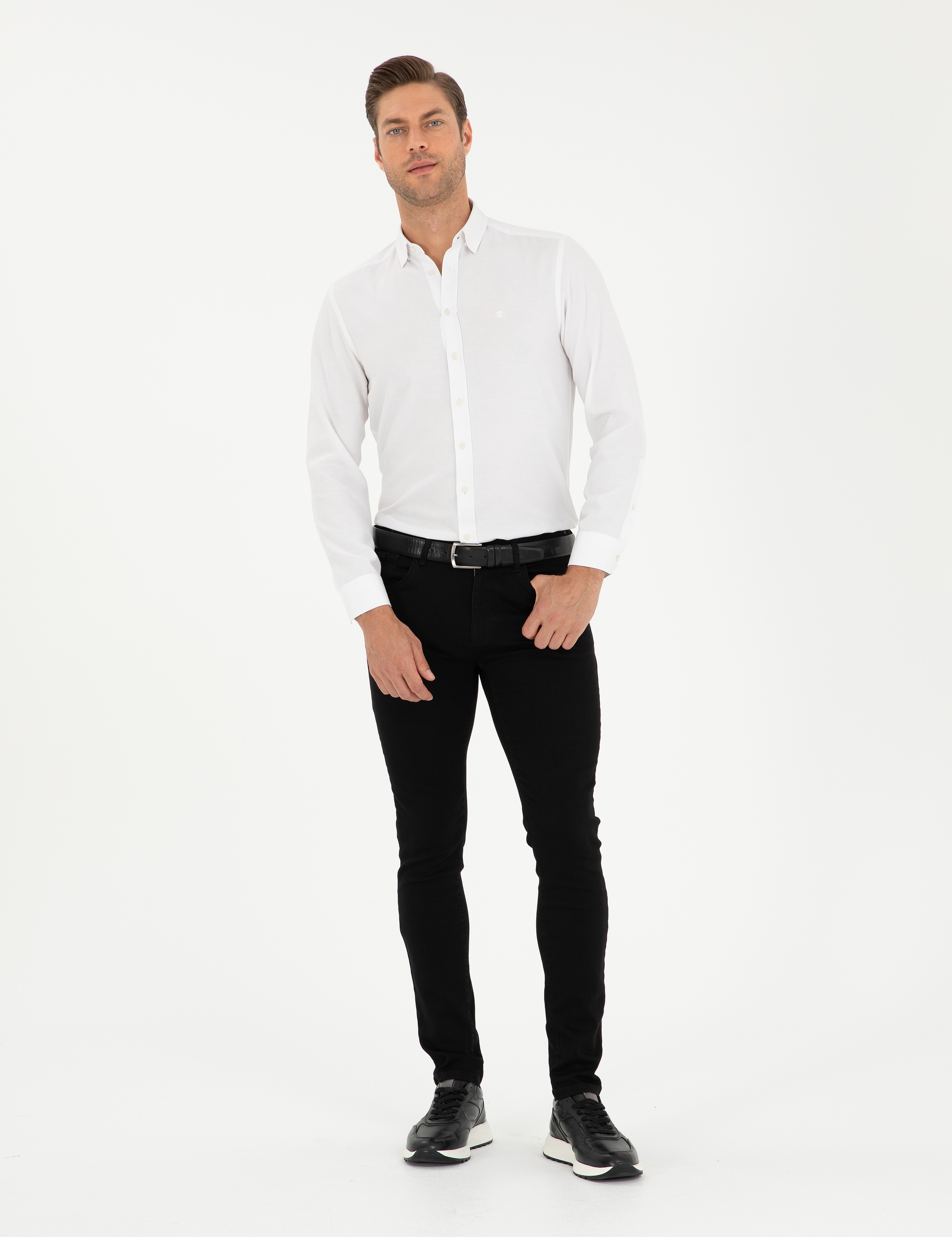Siyah Slim Fit Jean Pantolon - Image 1