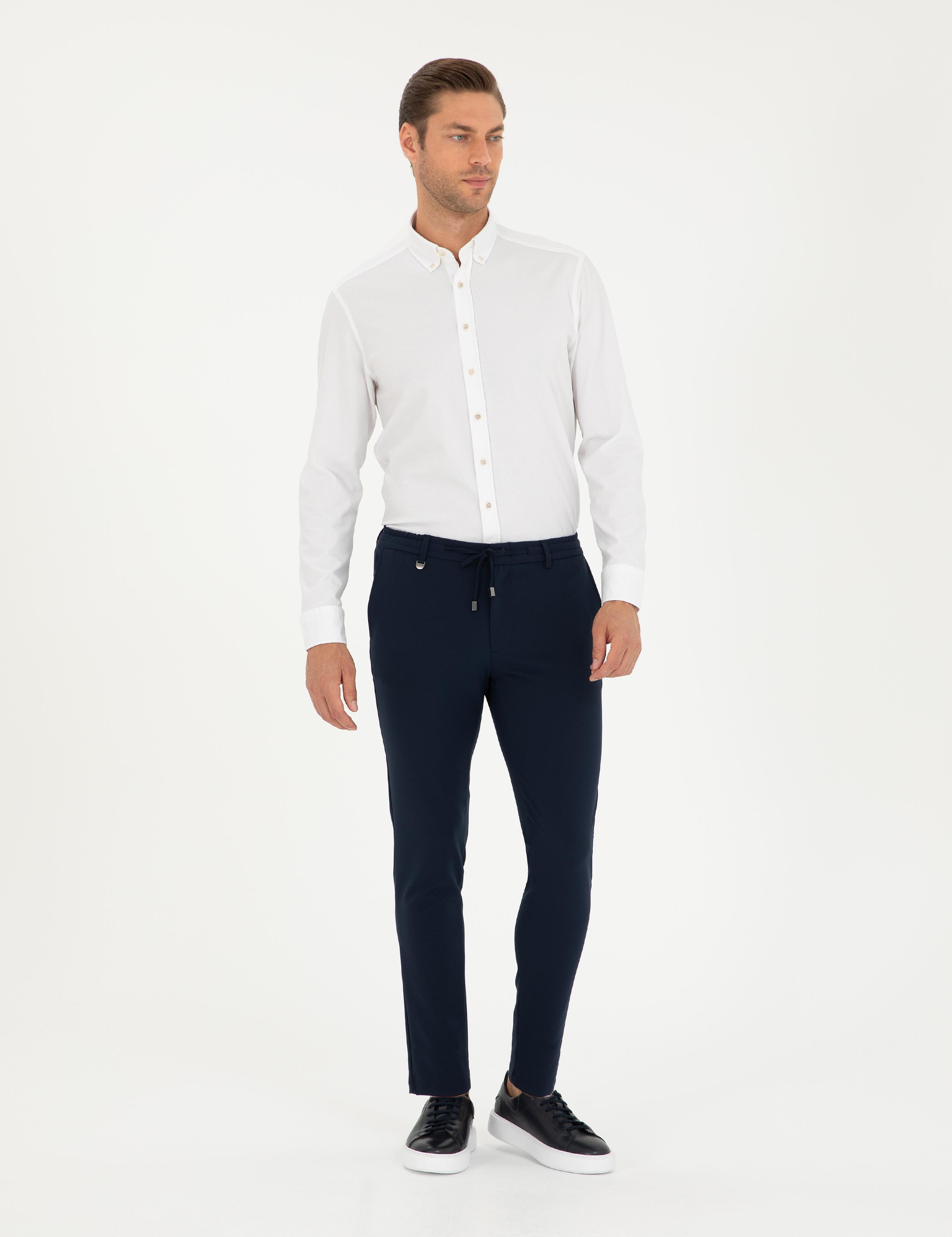 Beyaz Slim Fit Uzun Kollu Gömlek