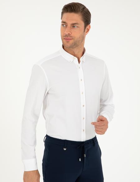 Beyaz Slim Fit Uzun Kollu Gömlek - 50292079022