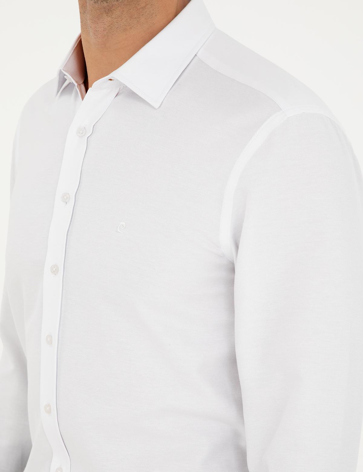 Beyaz Oxford Slim Fit Uzun Kollu Gömlek - 50292539024