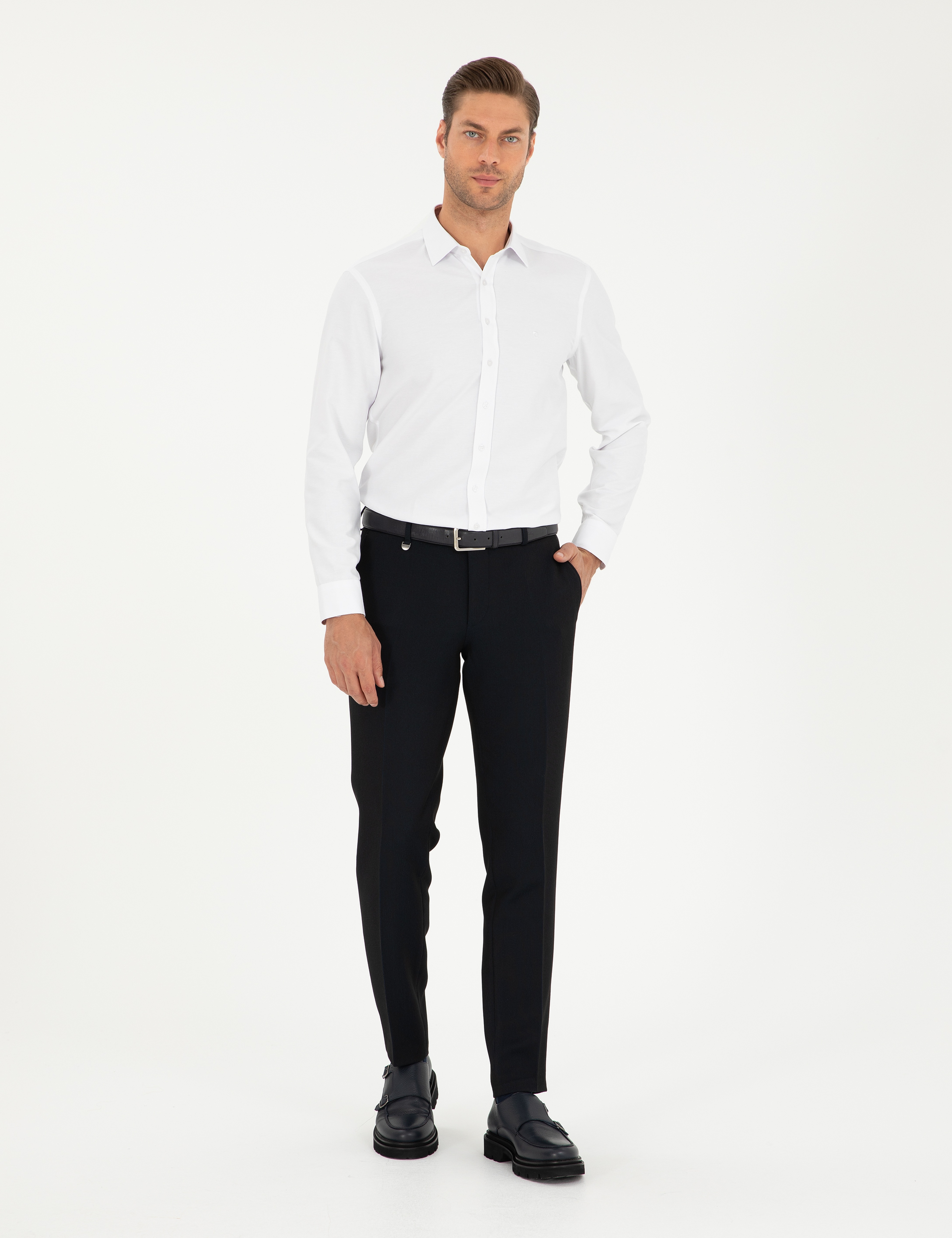 Beyaz Oxford Slim Fit Uzun Kollu Gömlek