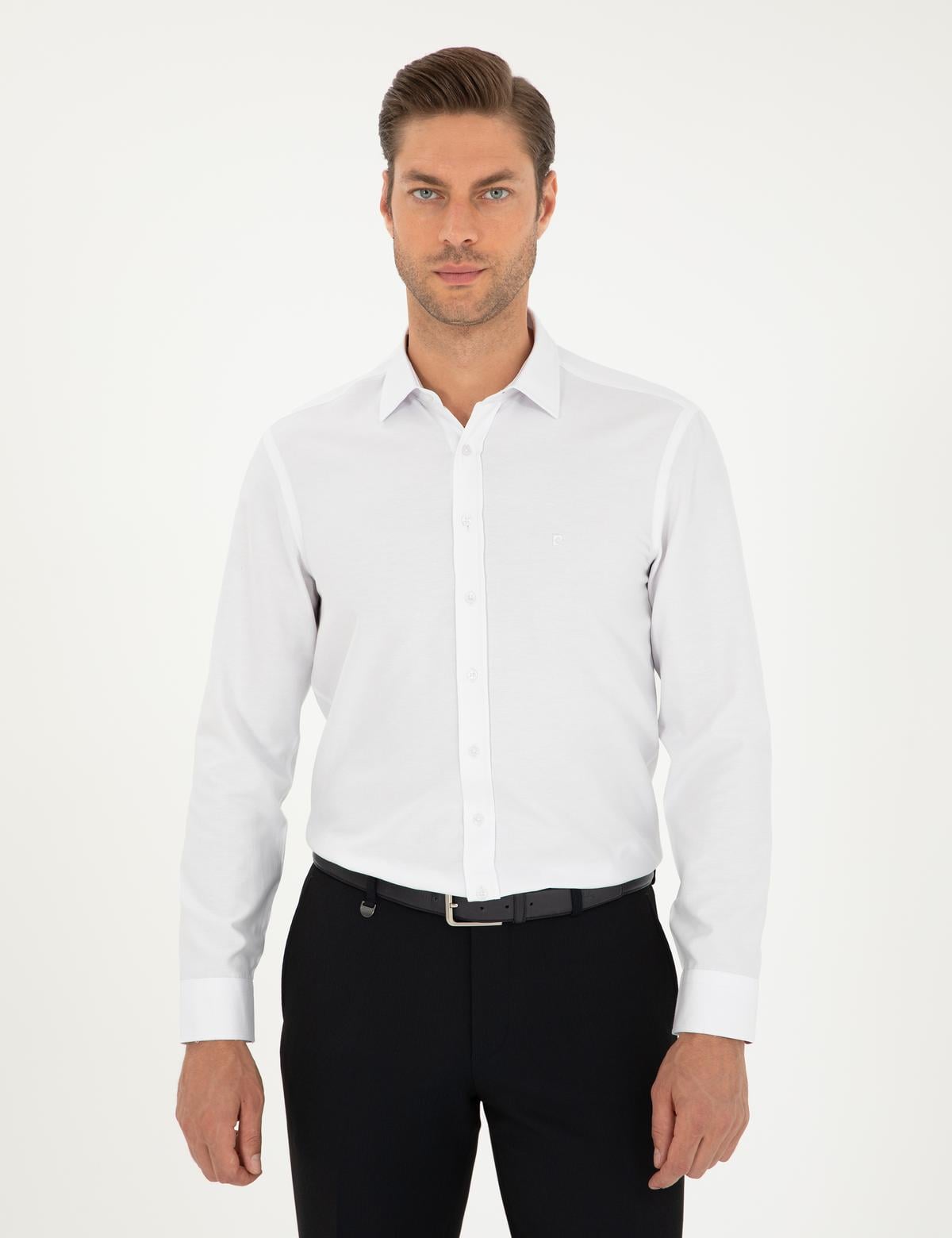 Beyaz Oxford Slim Fit Uzun Kollu Gömlek - 50292539024