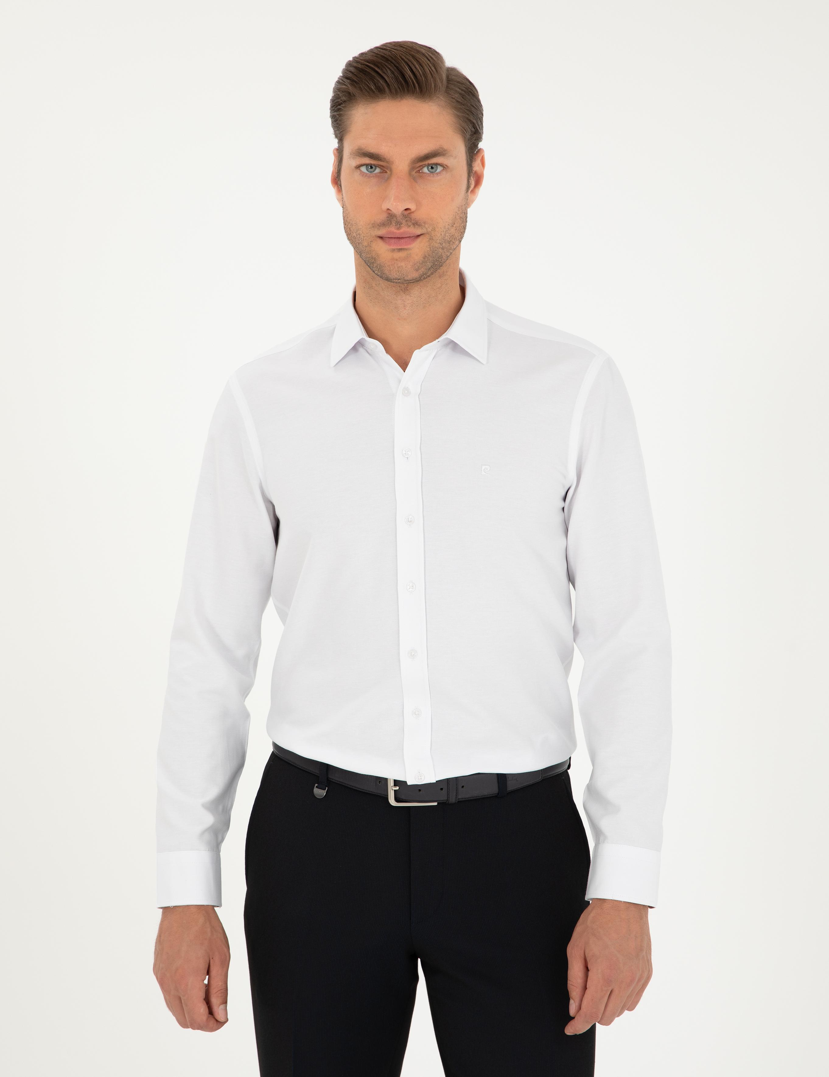 Beyaz Oxford Slim Fit Uzun Kollu Gömlek