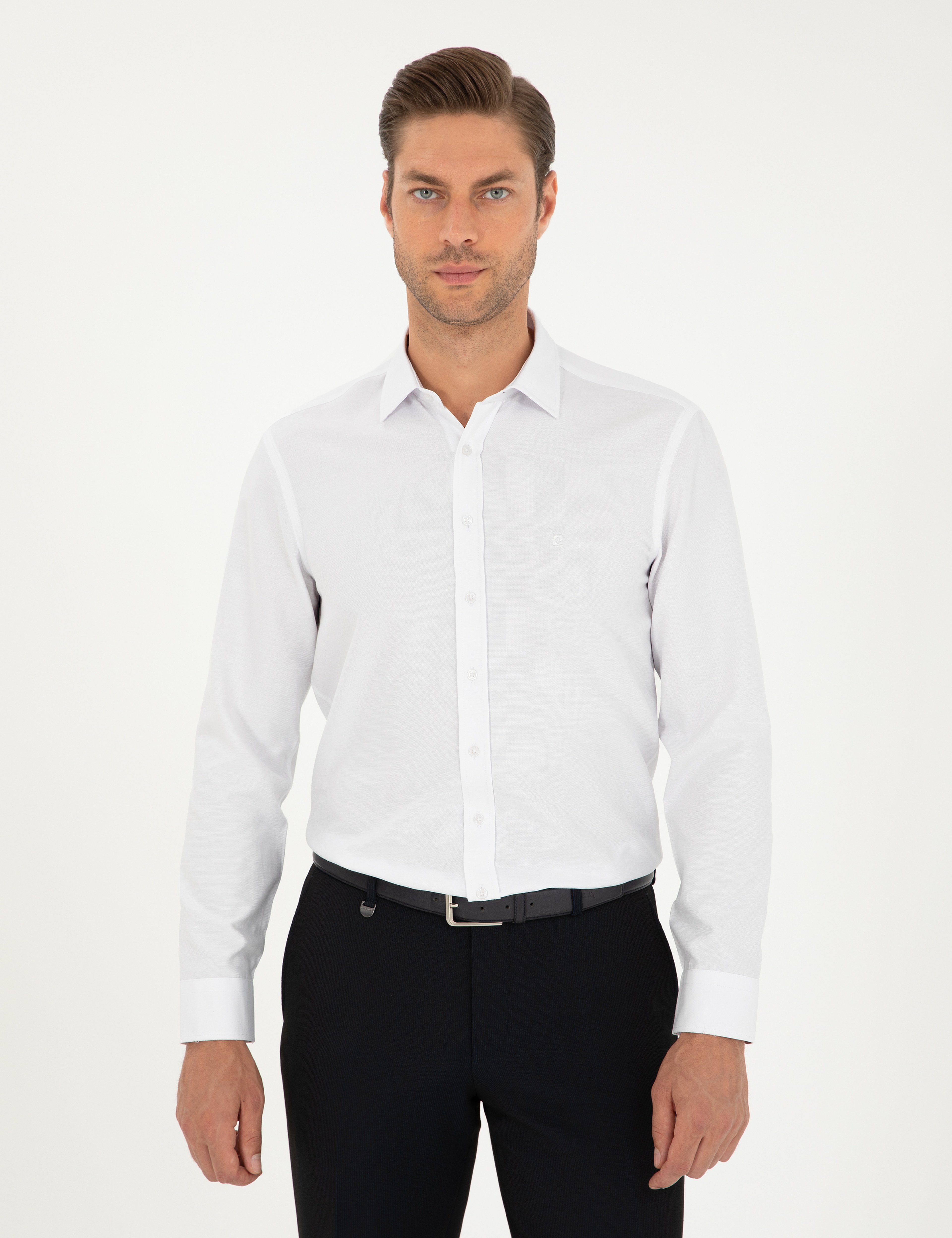 Beyaz Oxford Slim Fit Uzun Kollu Gömlek