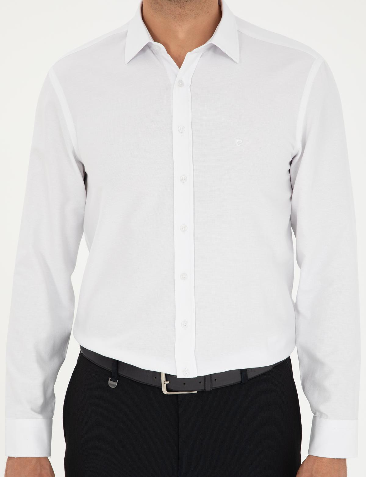 Beyaz Oxford Slim Fit Uzun Kollu Gömlek - 50292539024