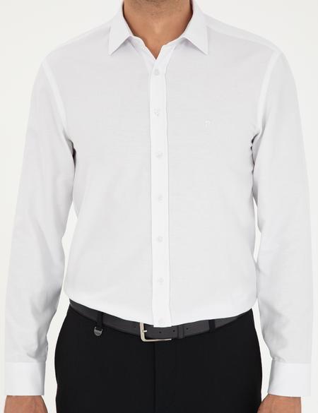 Beyaz Oxford Slim Fit Uzun Kollu Gömlek - 50292539024