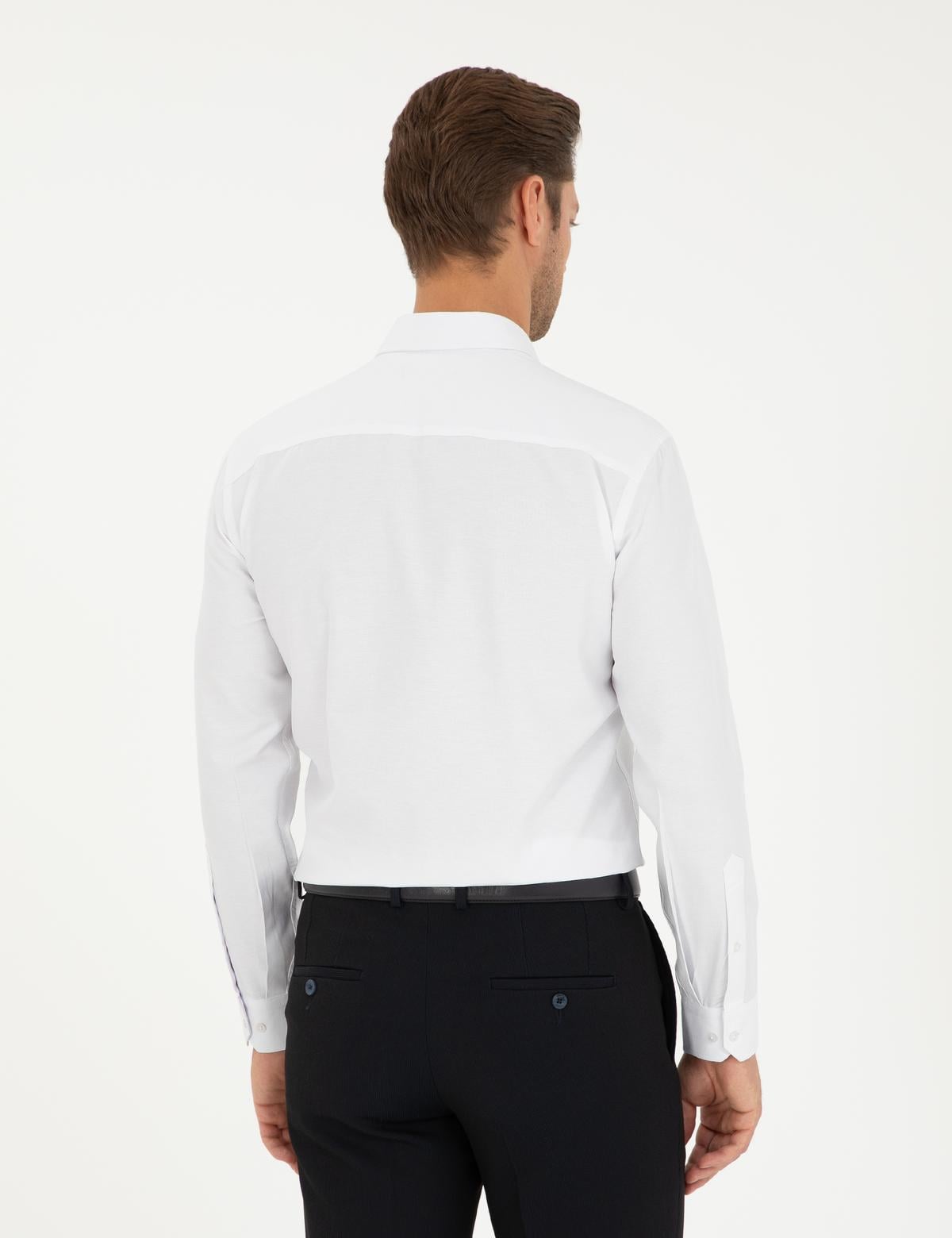 Beyaz Oxford Slim Fit Uzun Kollu Gömlek - 50292539024