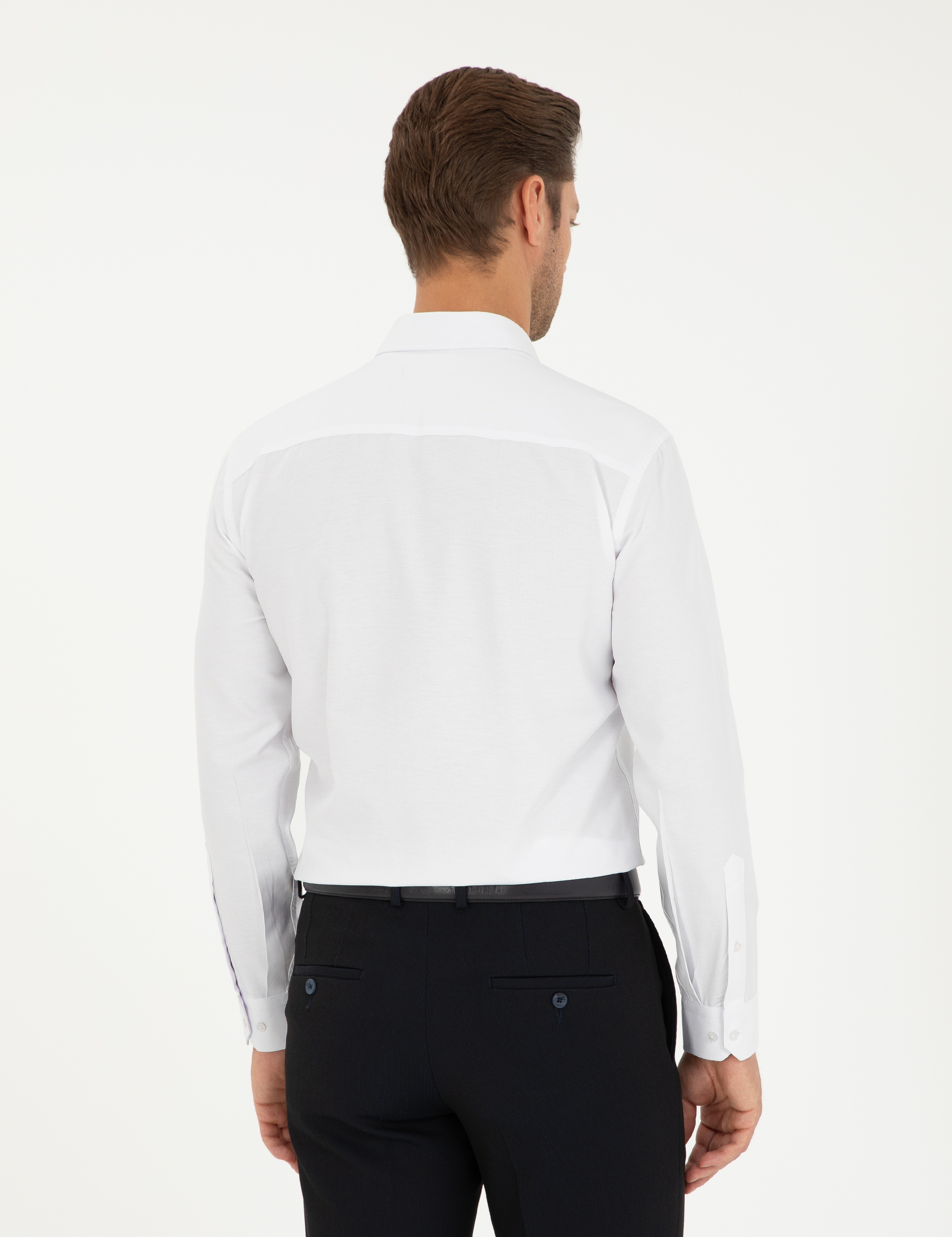Beyaz Oxford Slim Fit Uzun Kollu Gömlek