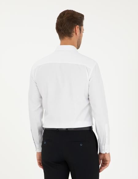 Beyaz Oxford Slim Fit Uzun Kollu Gömlek - 50292539024