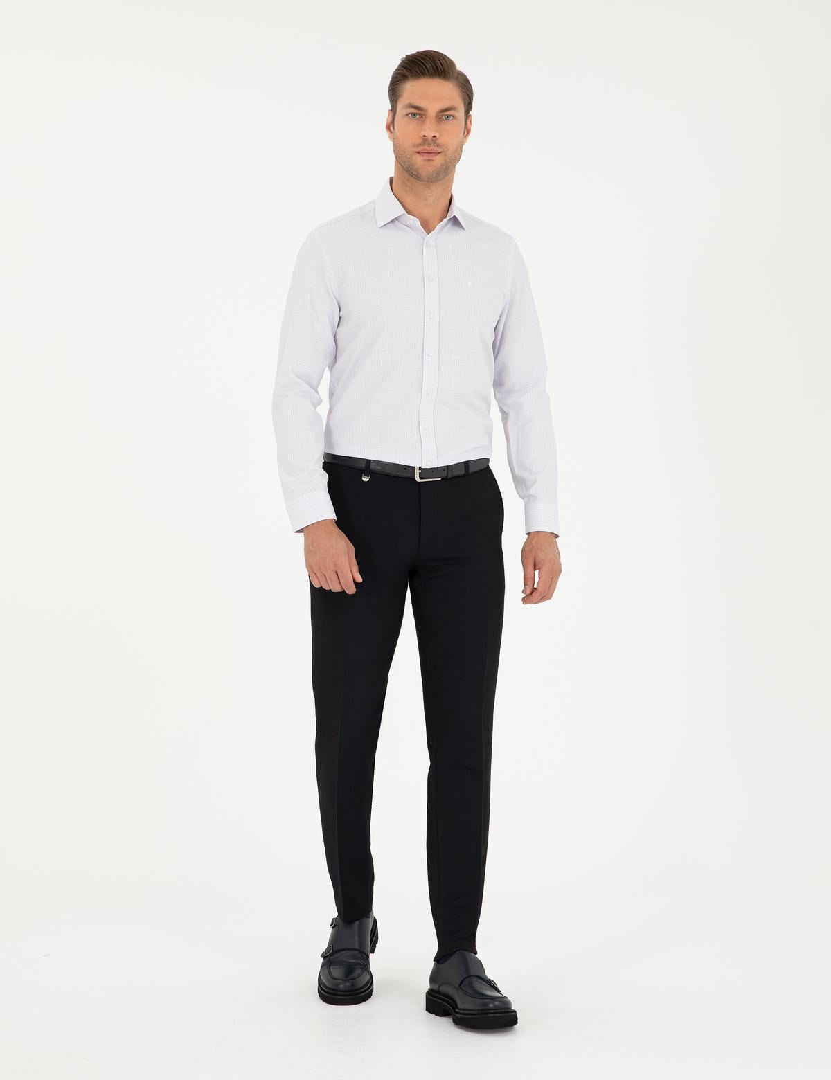Mor Slim Fit Uzun Kollu Gömlek - 50294168014