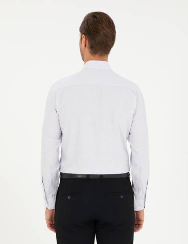 Mor Slim Fit Uzun Kollu Gömlek