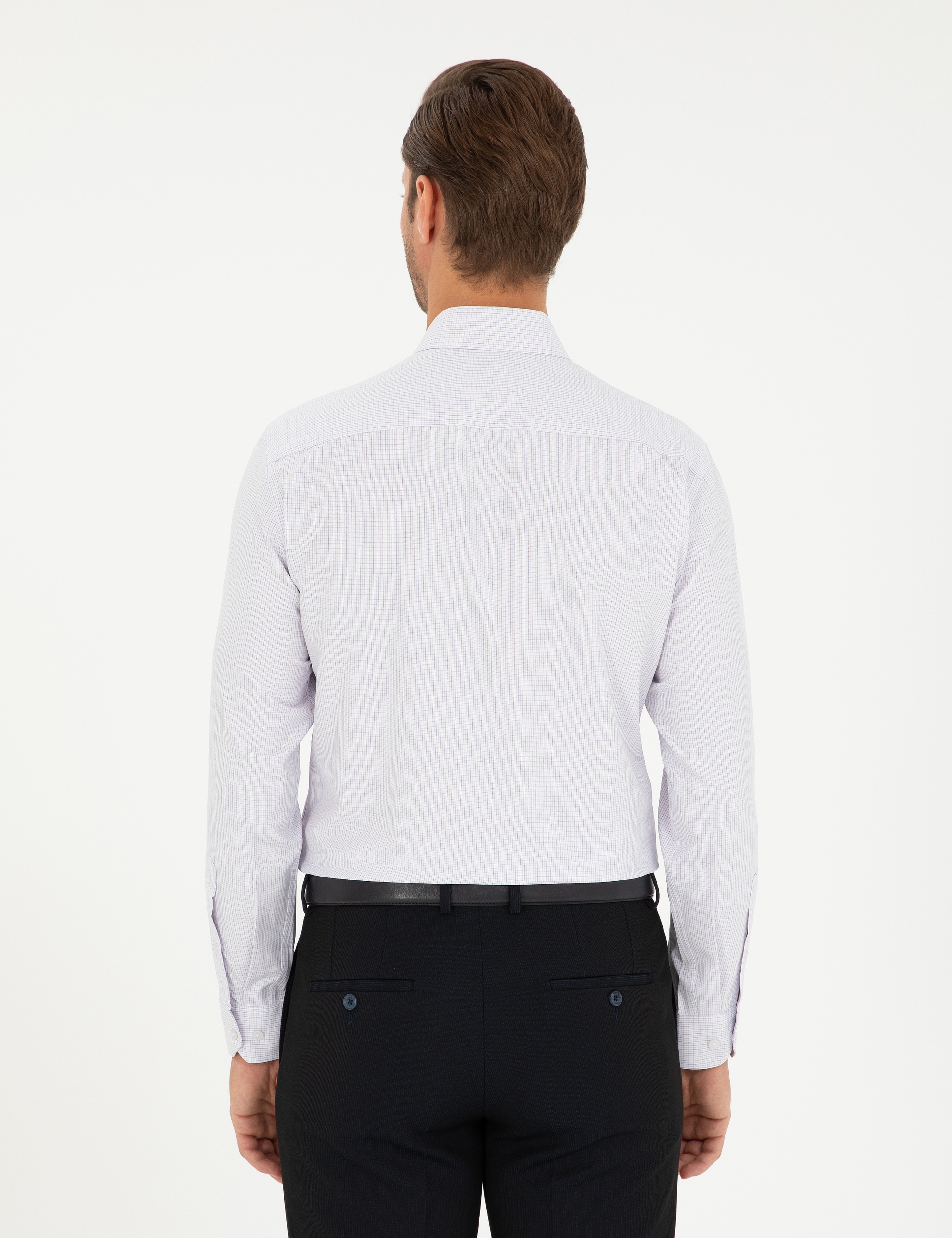 Mor Slim Fit Uzun Kollu Gömlek