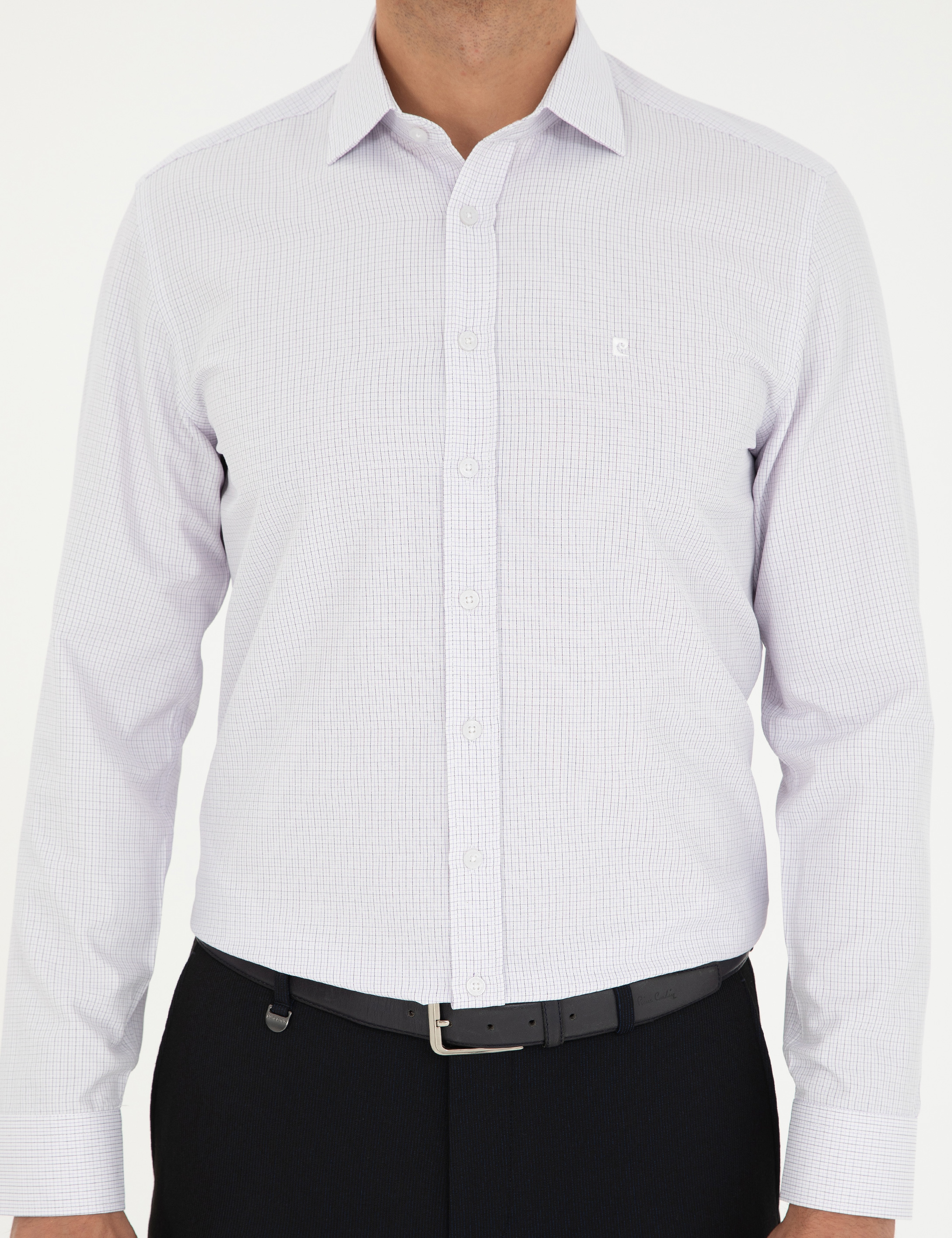 Mor Slim Fit Uzun Kollu Gömlek - Image 6