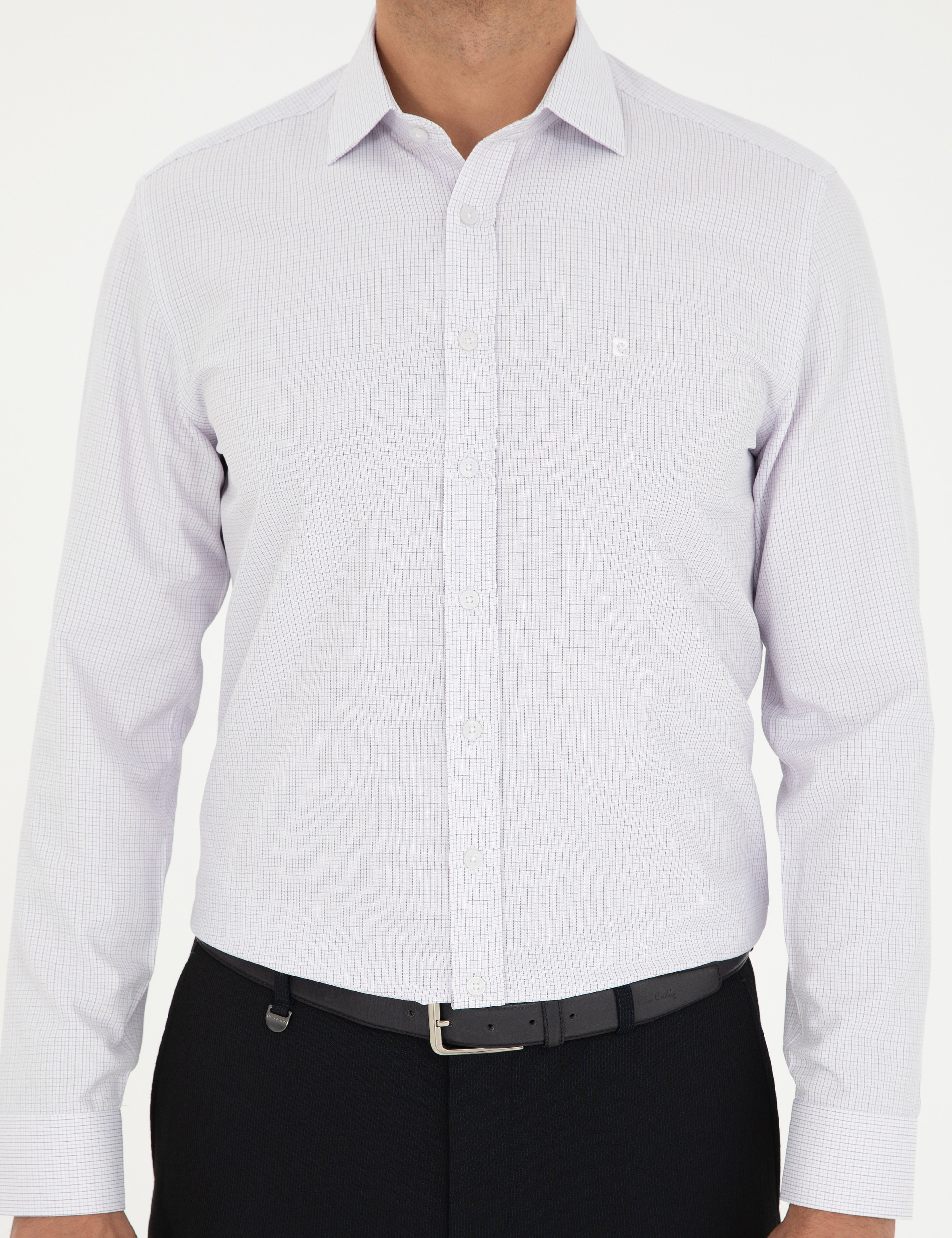 Mor Slim Fit Uzun Kollu Gömlek