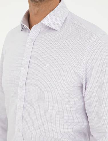 Mor Slim Fit Uzun Kollu Gömlek