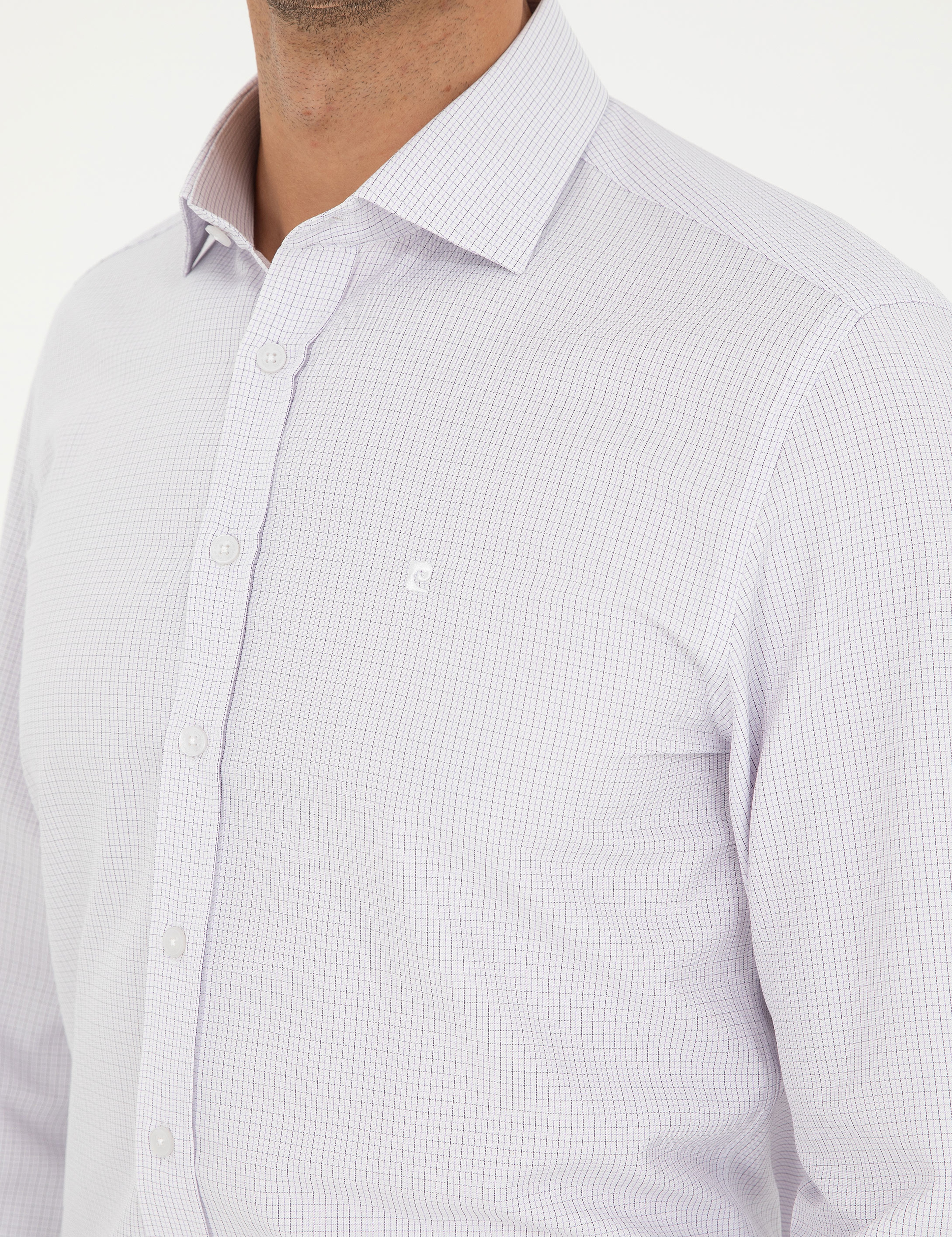 Mor Slim Fit Uzun Kollu Gömlek - Image 7
