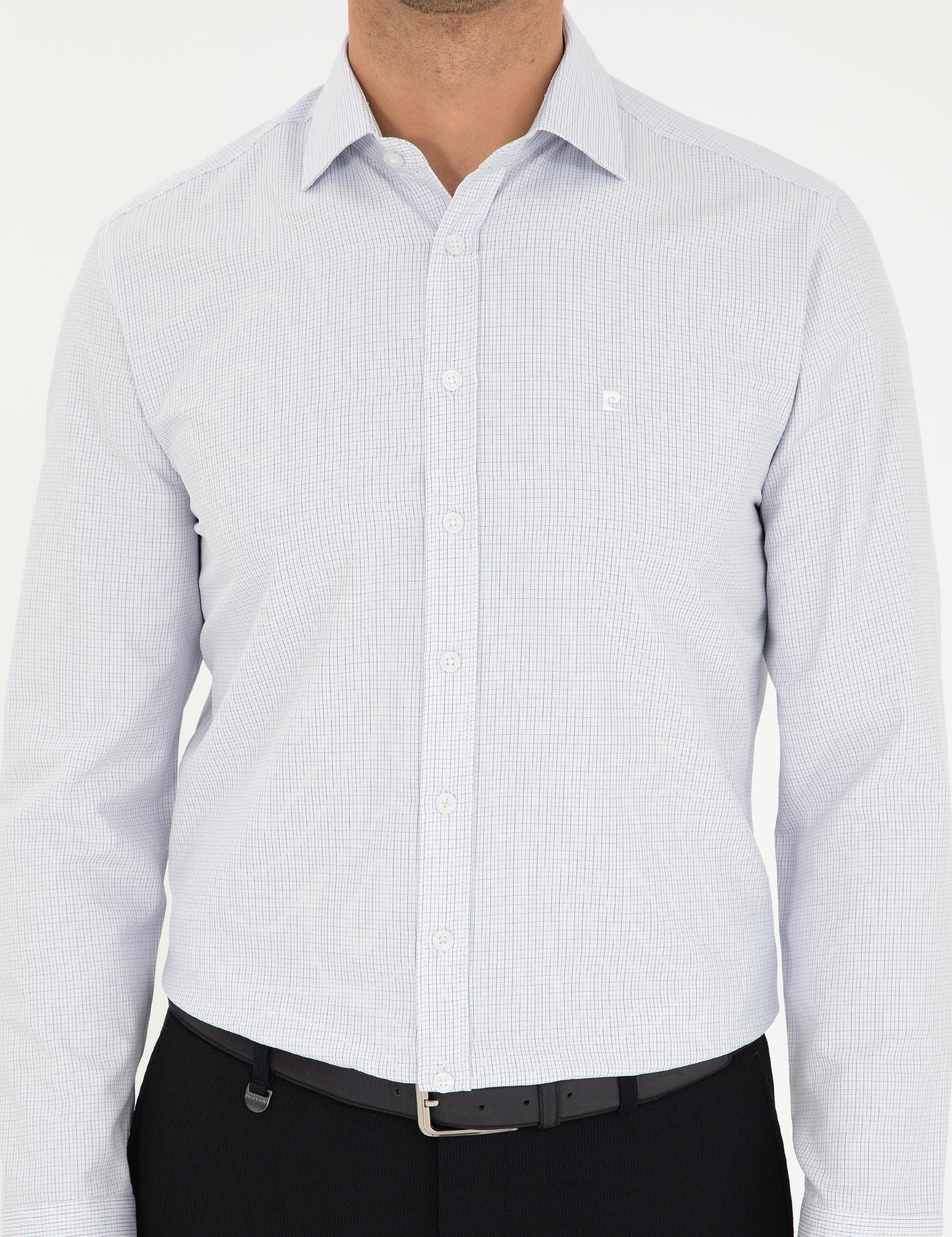 Lacivert Slim Fit Uzun Kollu Gömlek