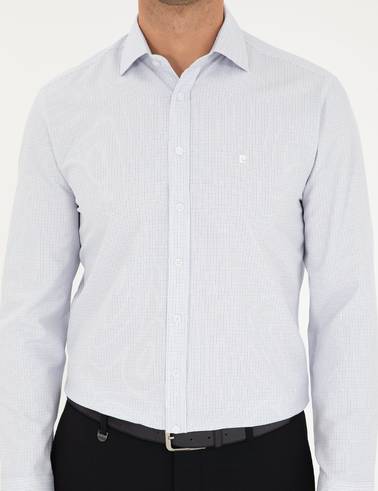 Lacivert Slim Fit Uzun Kollu Gömlek
