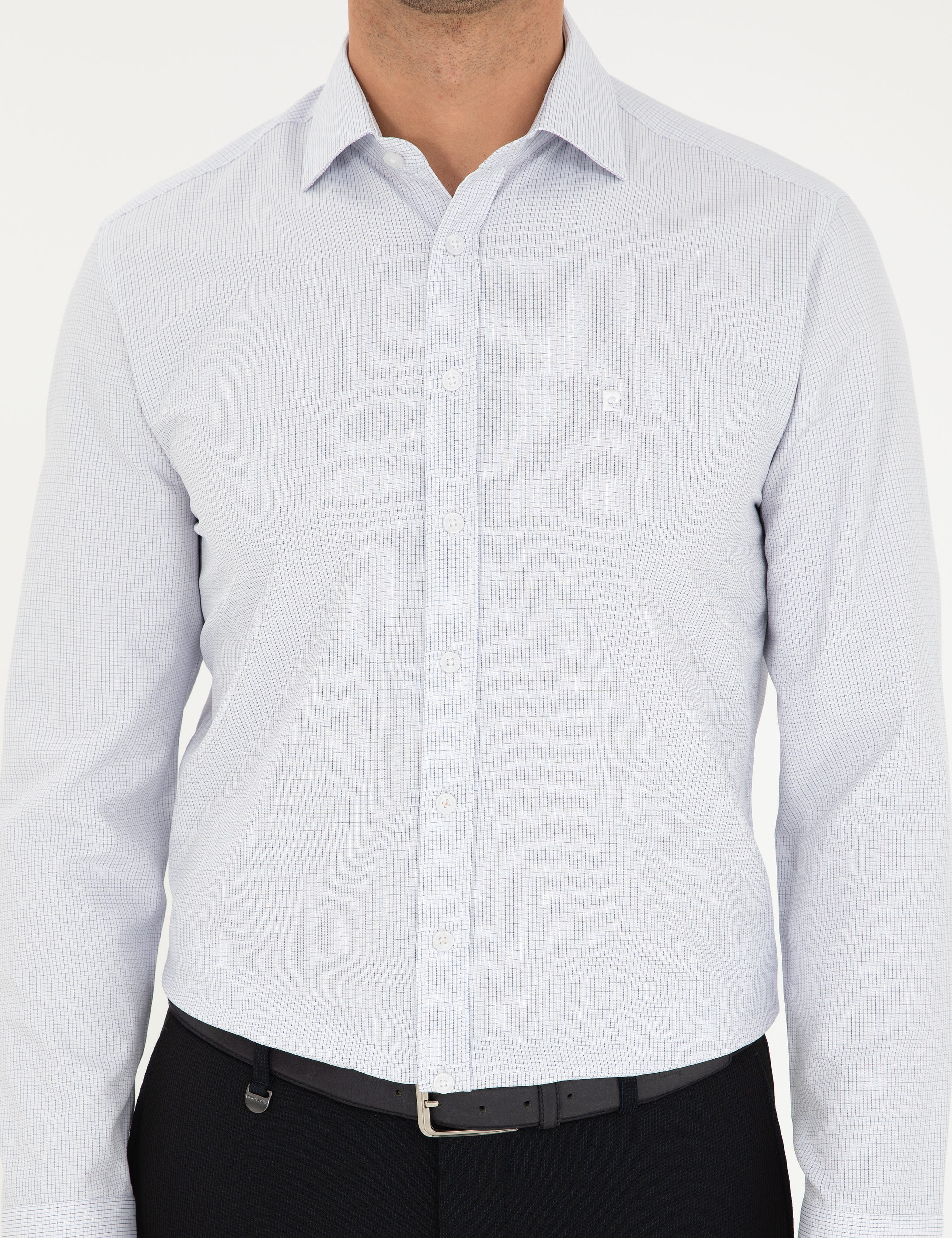 Lacivert Slim Fit Uzun Kollu Gömlek