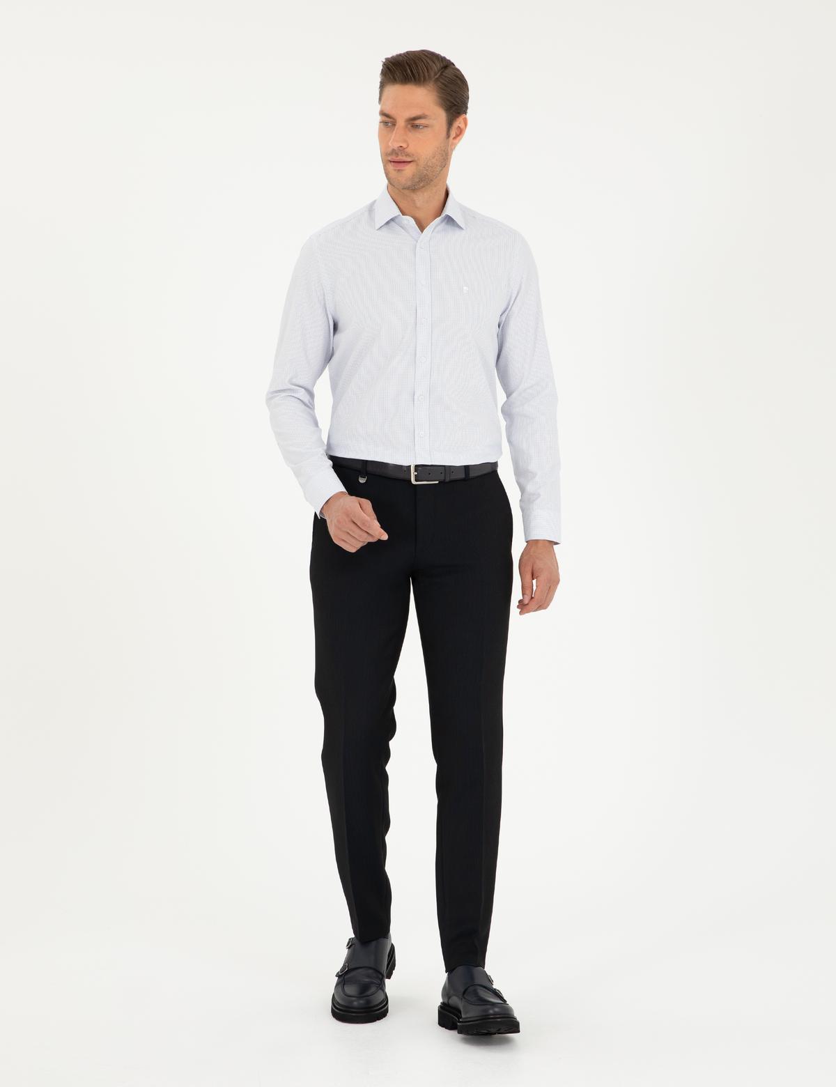 Lacivert Slim Fit Uzun Kollu Gömlek - 50294168033