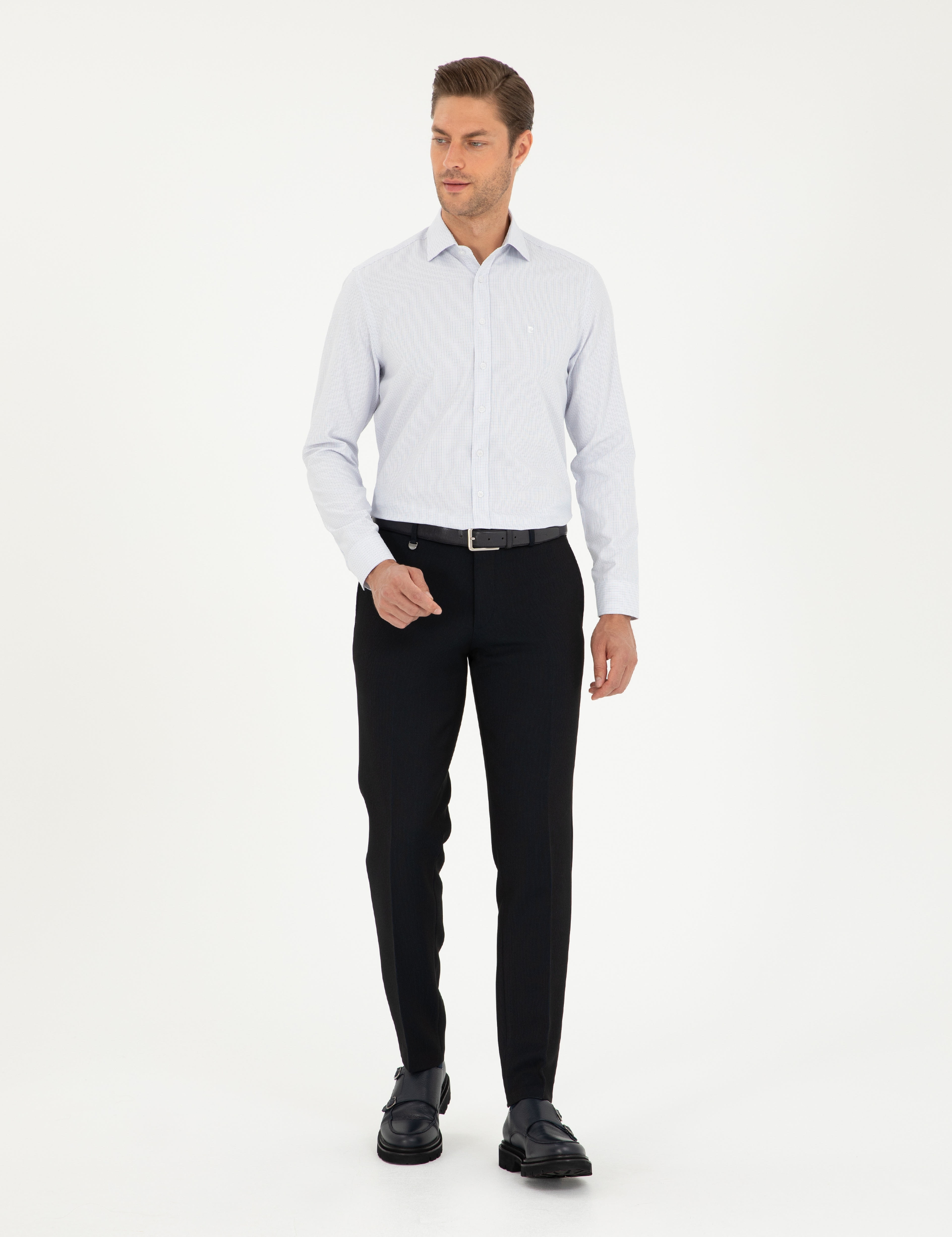 Lacivert Slim Fit Uzun Kollu Gömlek - Image 4