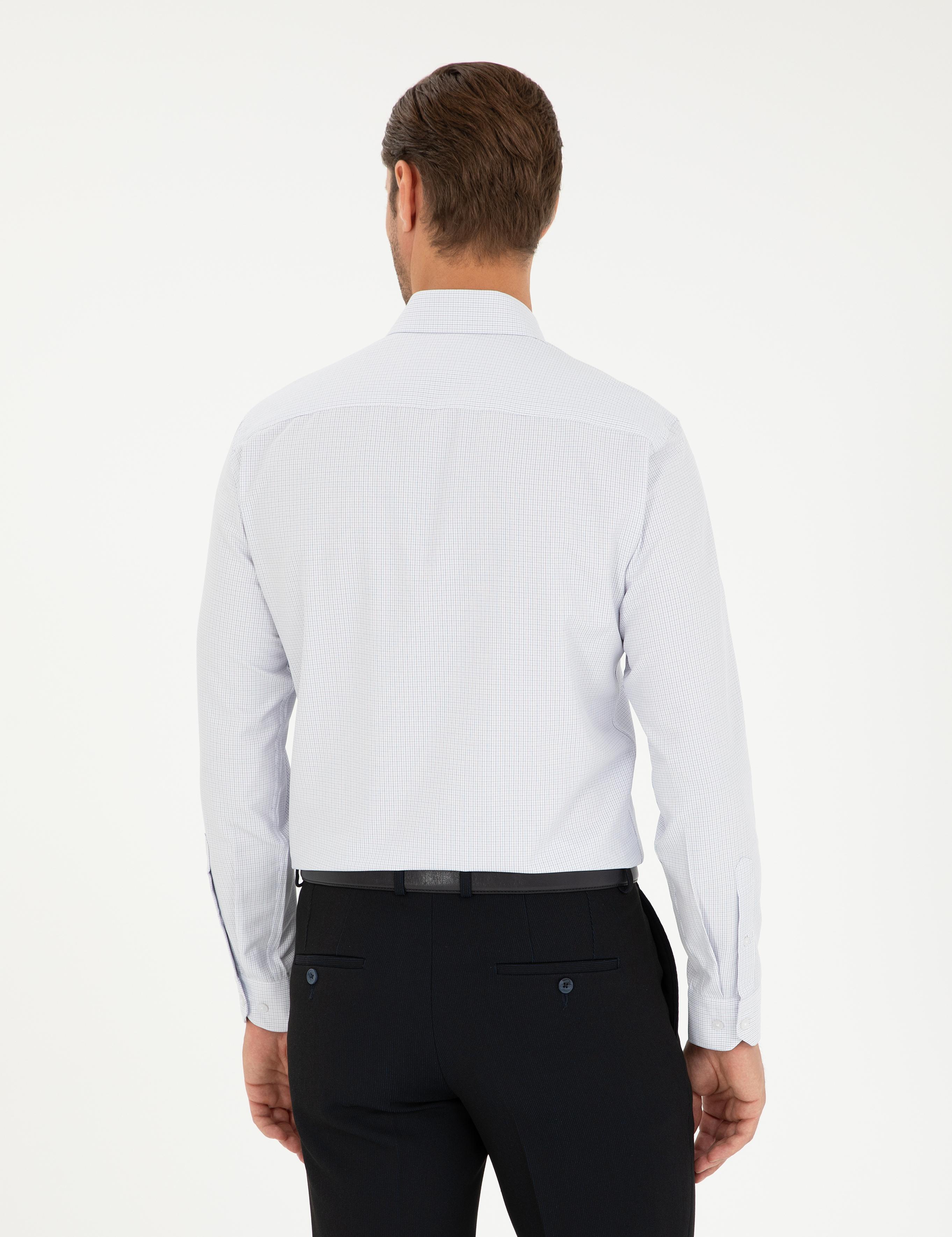 Lacivert Slim Fit Uzun Kollu Gömlek