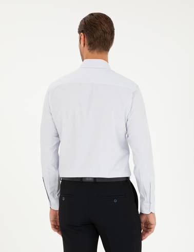 Lacivert Slim Fit Uzun Kollu Gömlek
