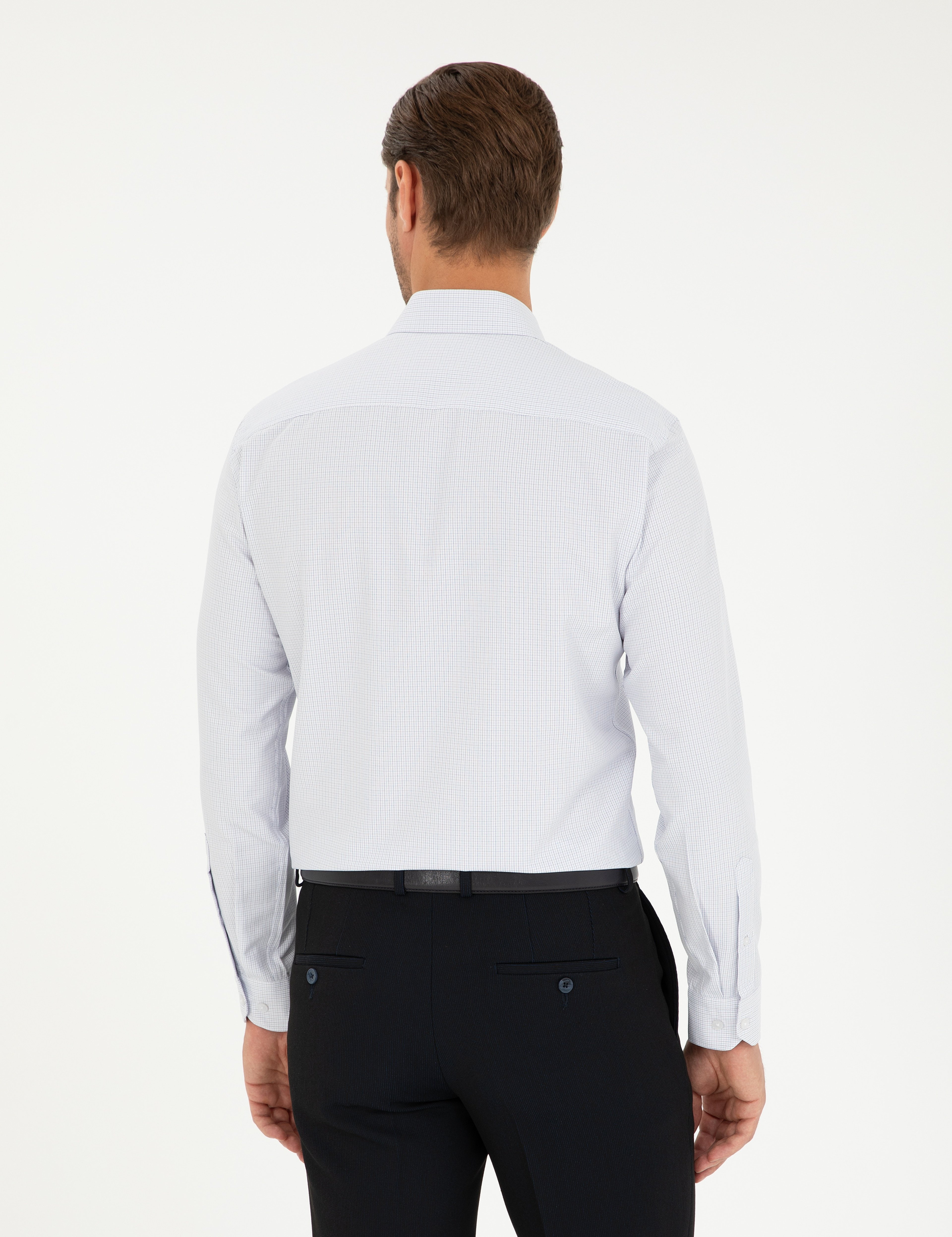 Lacivert Slim Fit Uzun Kollu Gömlek - Image 5