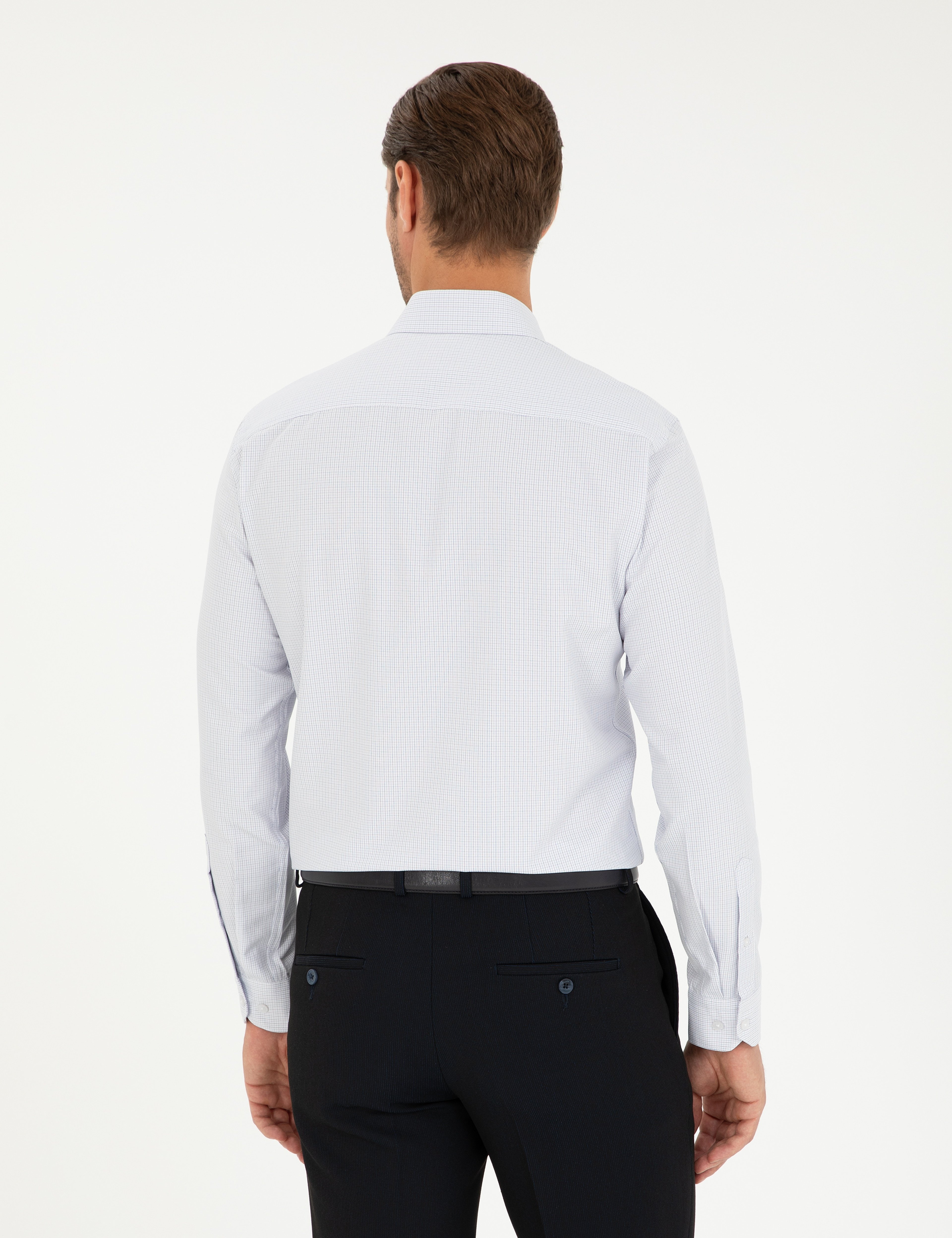 Lacivert Slim Fit Uzun Kollu Gömlek