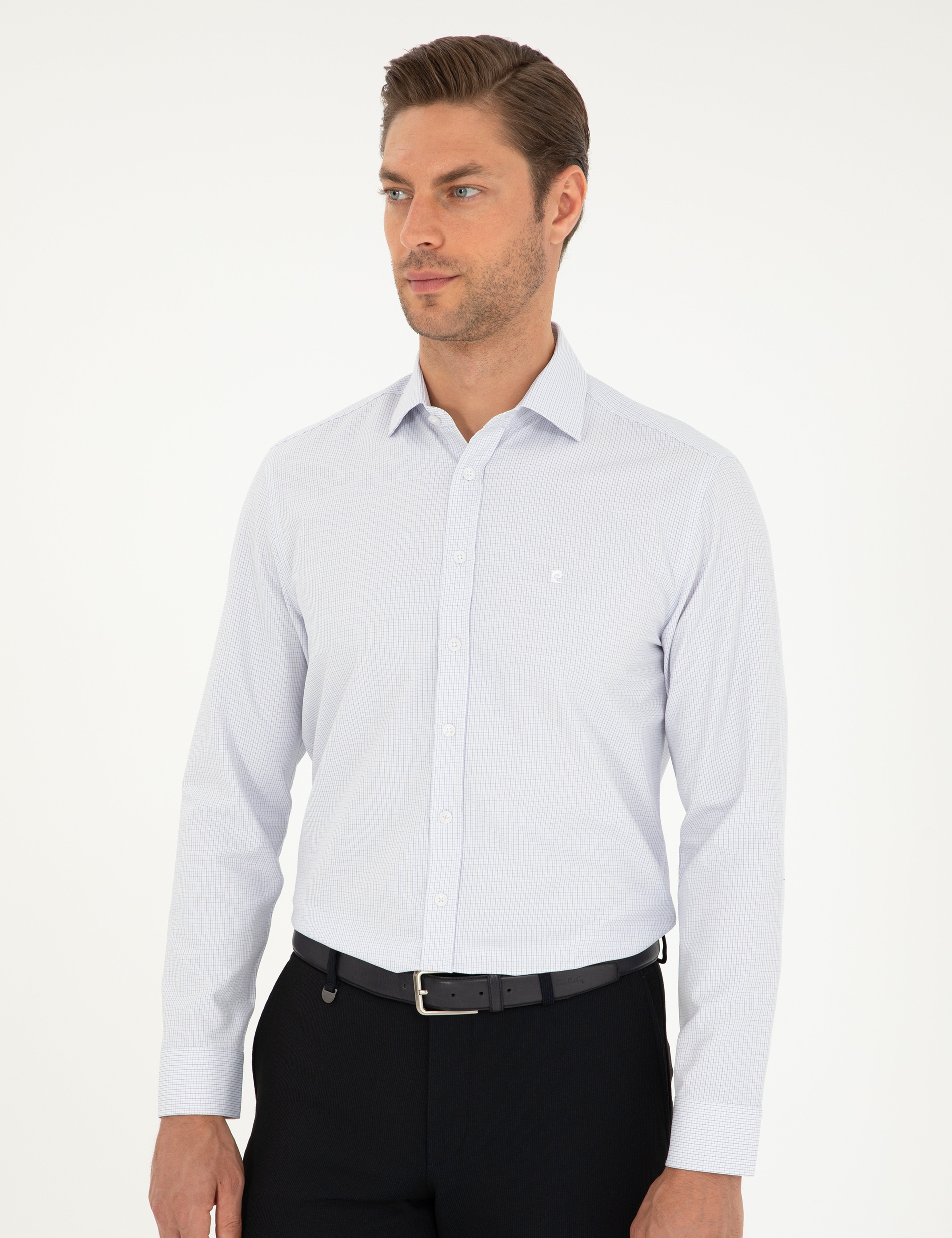 Lacivert Slim Fit Uzun Kollu Gömlek - Image 3