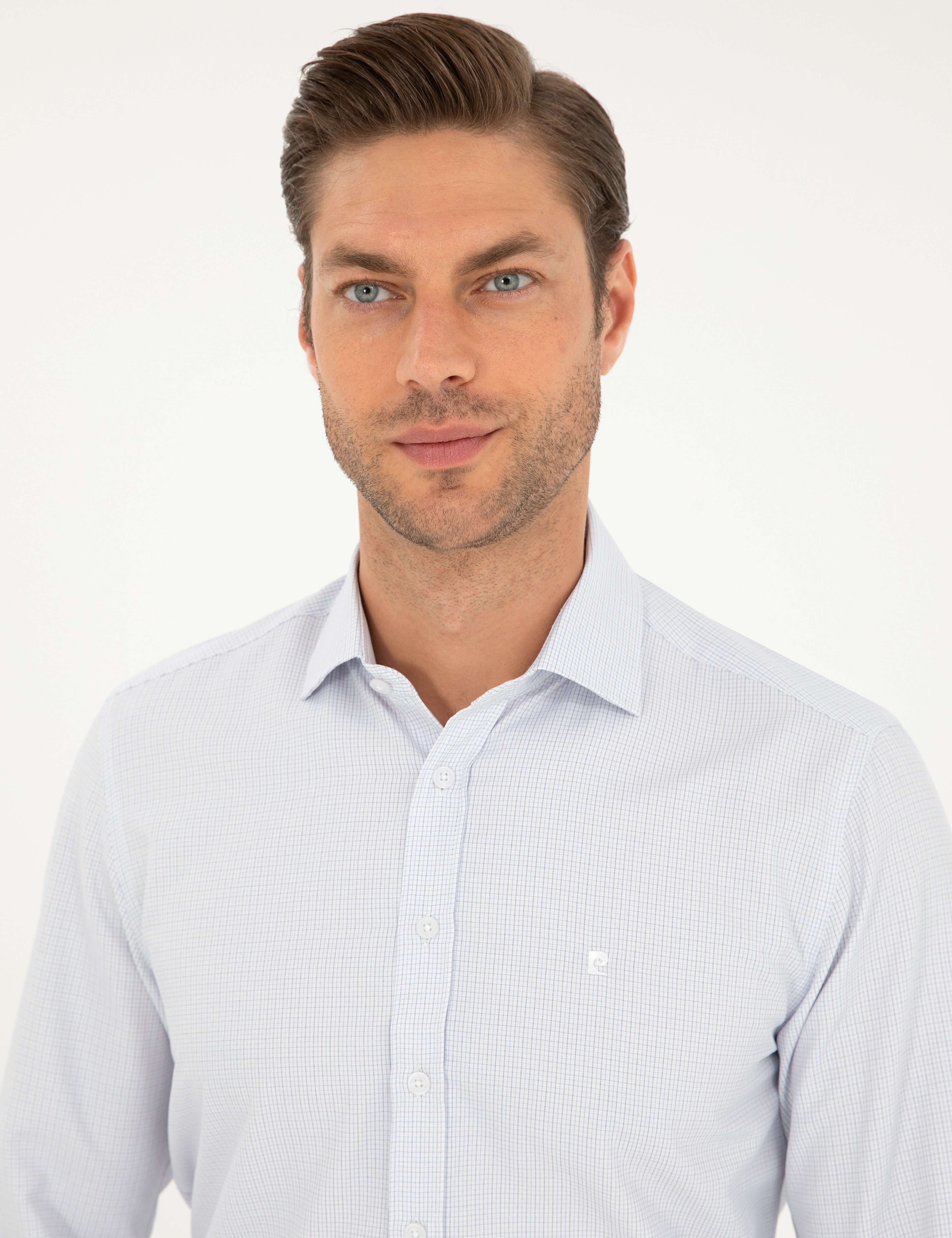 Lacivert Slim Fit Uzun Kollu Gömlek - Image 2