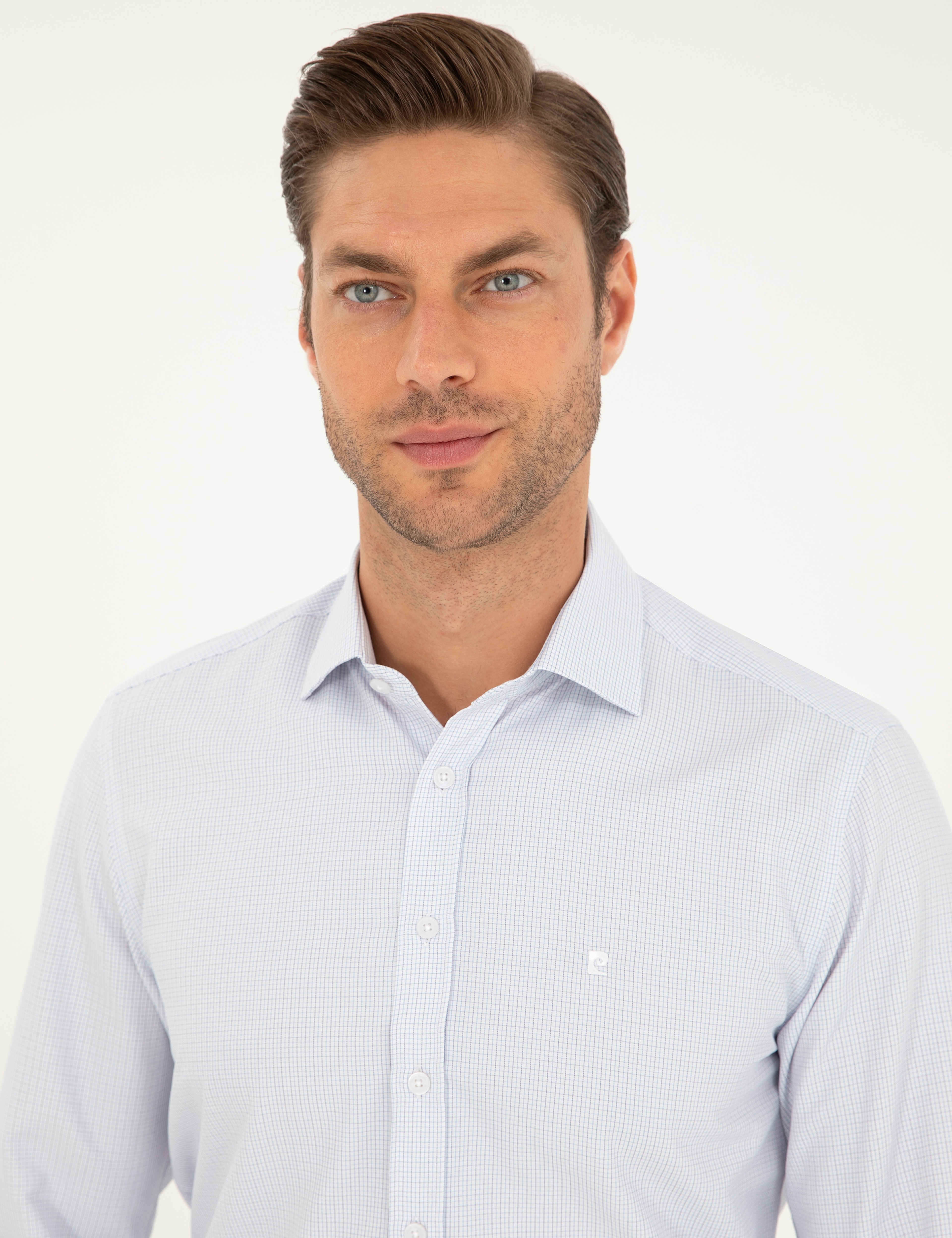 Lacivert Slim Fit Uzun Kollu Gömlek