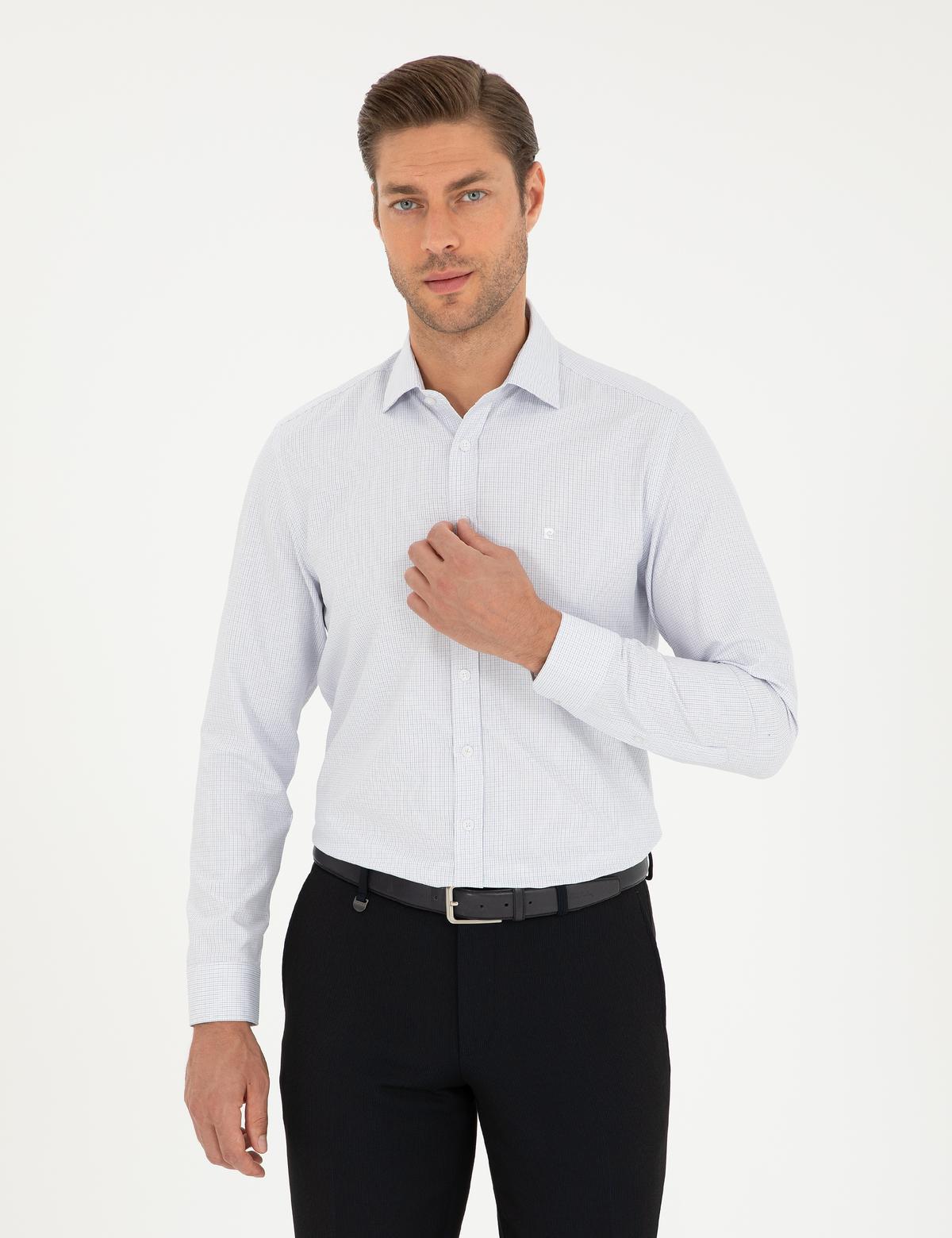 Lacivert Slim Fit Uzun Kollu Gömlek