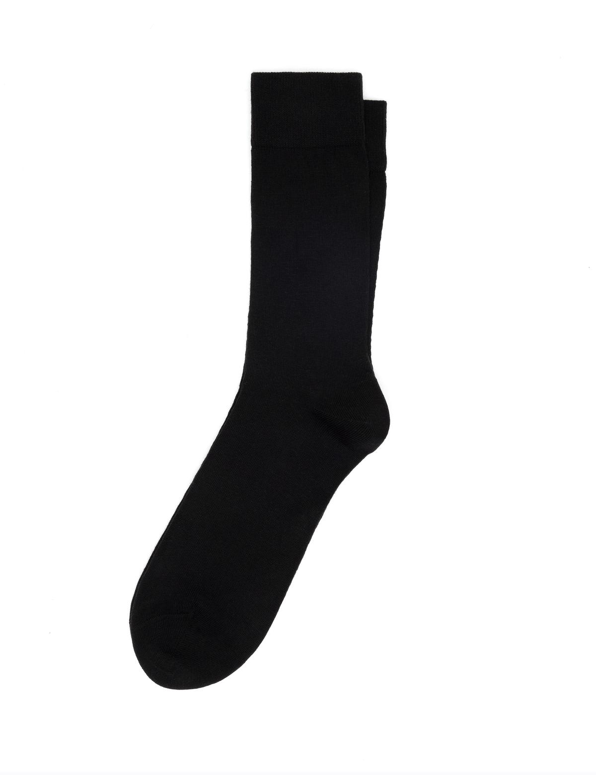 Erkek Modal Pamuk Karışımlı Siyah Soket Basic Çorap - 50295638001