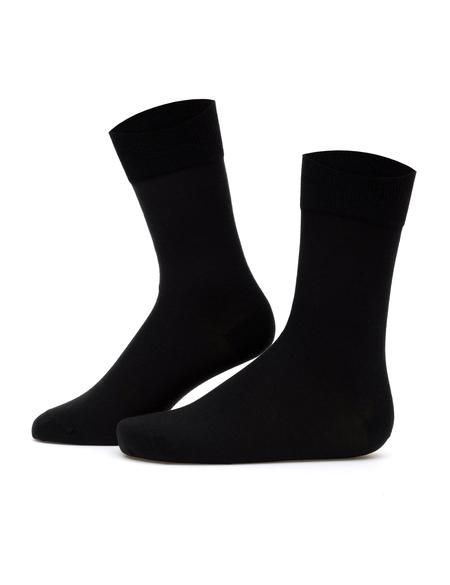 Erkek Modal Pamuk Karışımlı Siyah Soket Basic Çorap - 50295638001