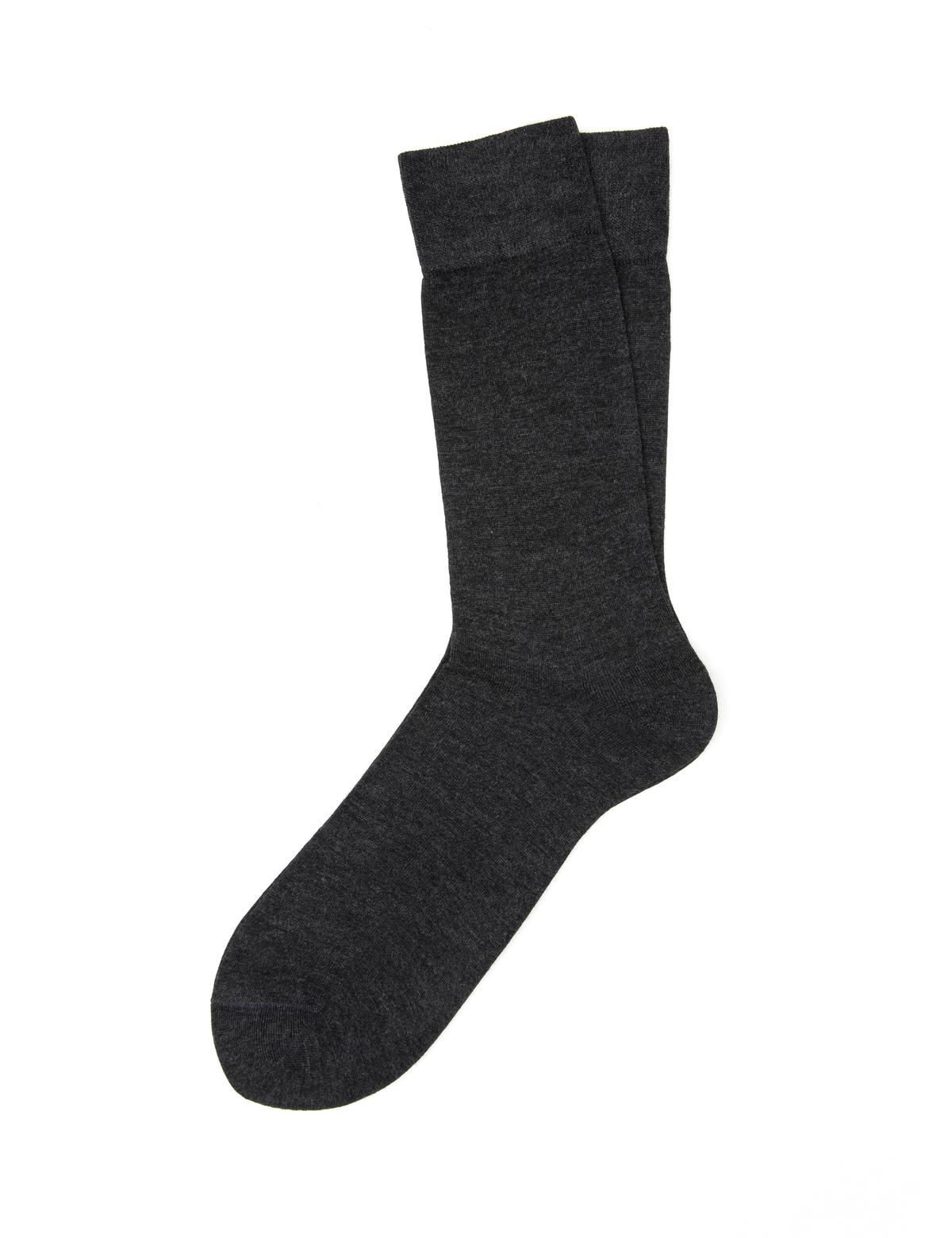 Erkek Antrasit Düz Soket Çorap - 50291774002