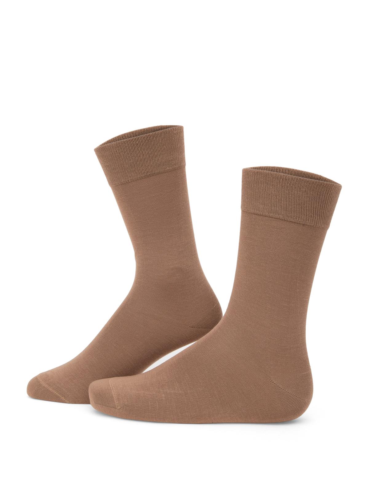 Erkek Bambu Karışımlı Kahverengi Soket Basic Çorap