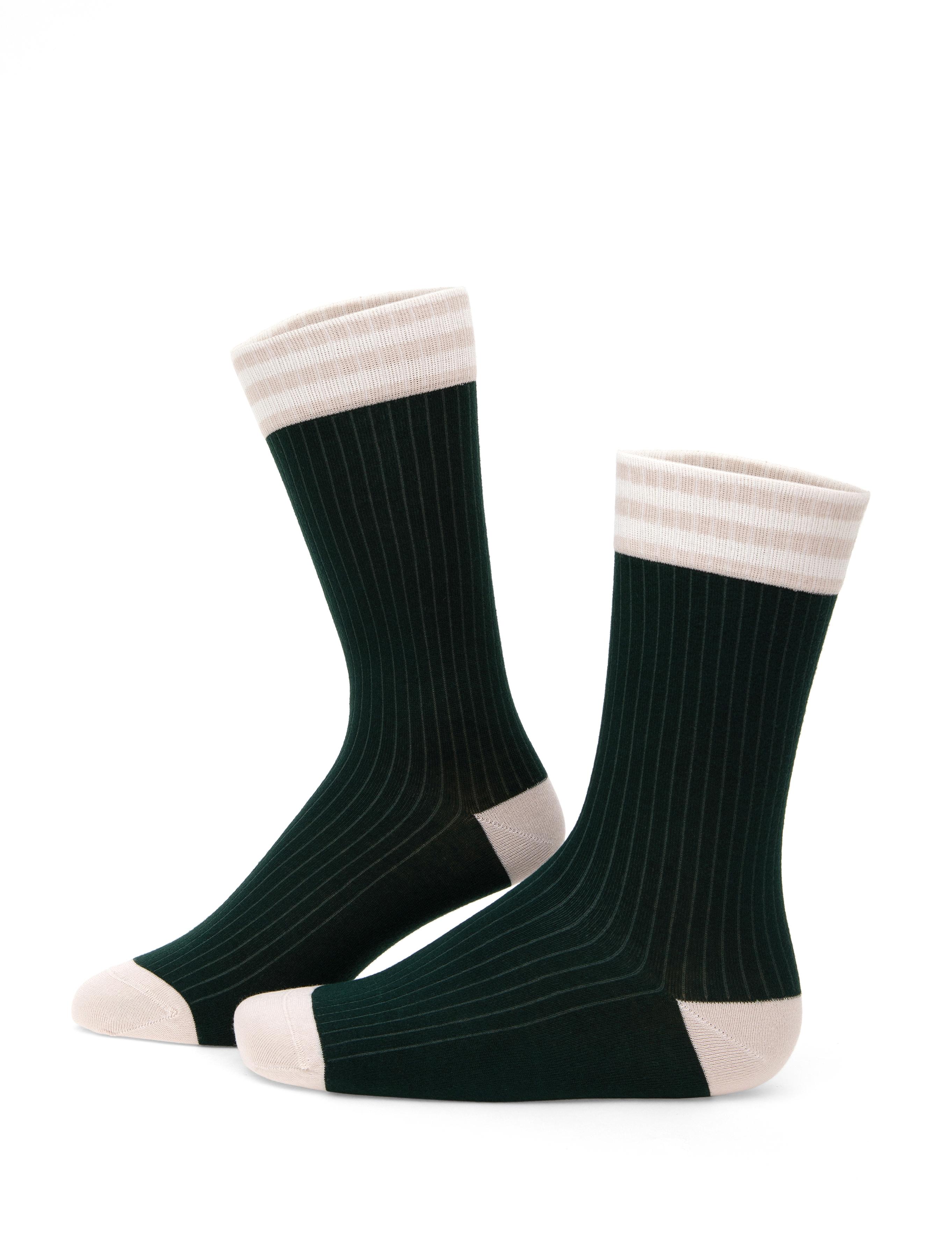 Erkek Bambu Karışımlı Yeşil Soket Desenli Çorap